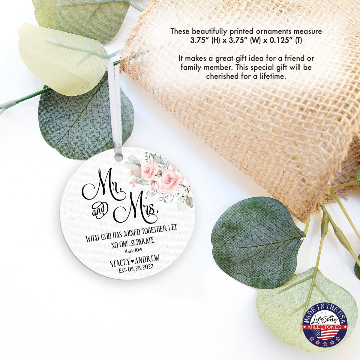 Customized Wooden Ornament Home Décor And Wedding Gift Ideas - What Has God Joined Together - LifeSong Milestones
