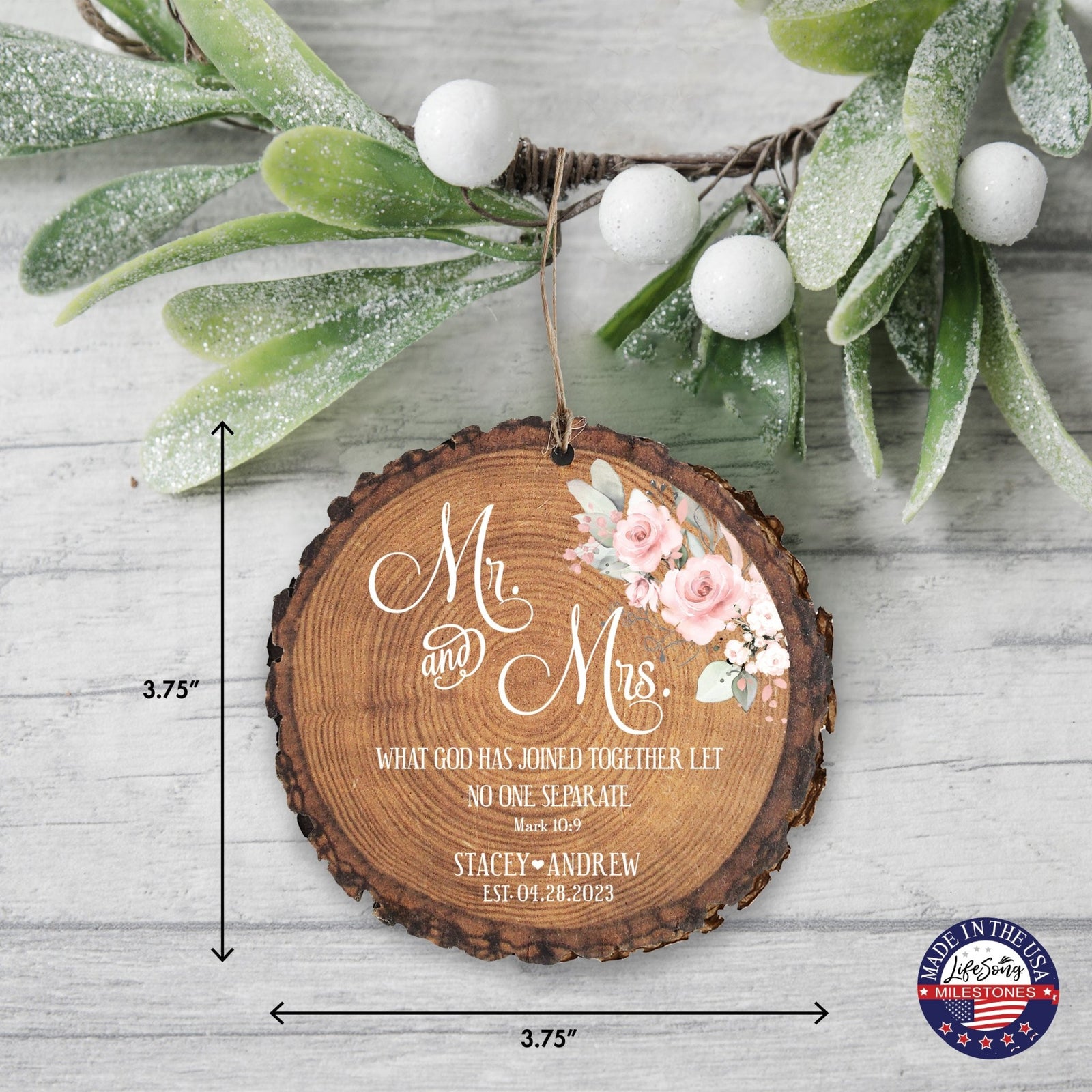 Customized Wooden Ornament Home Décor And Wedding Gift Ideas - What Has God Joined Together - LifeSong Milestones