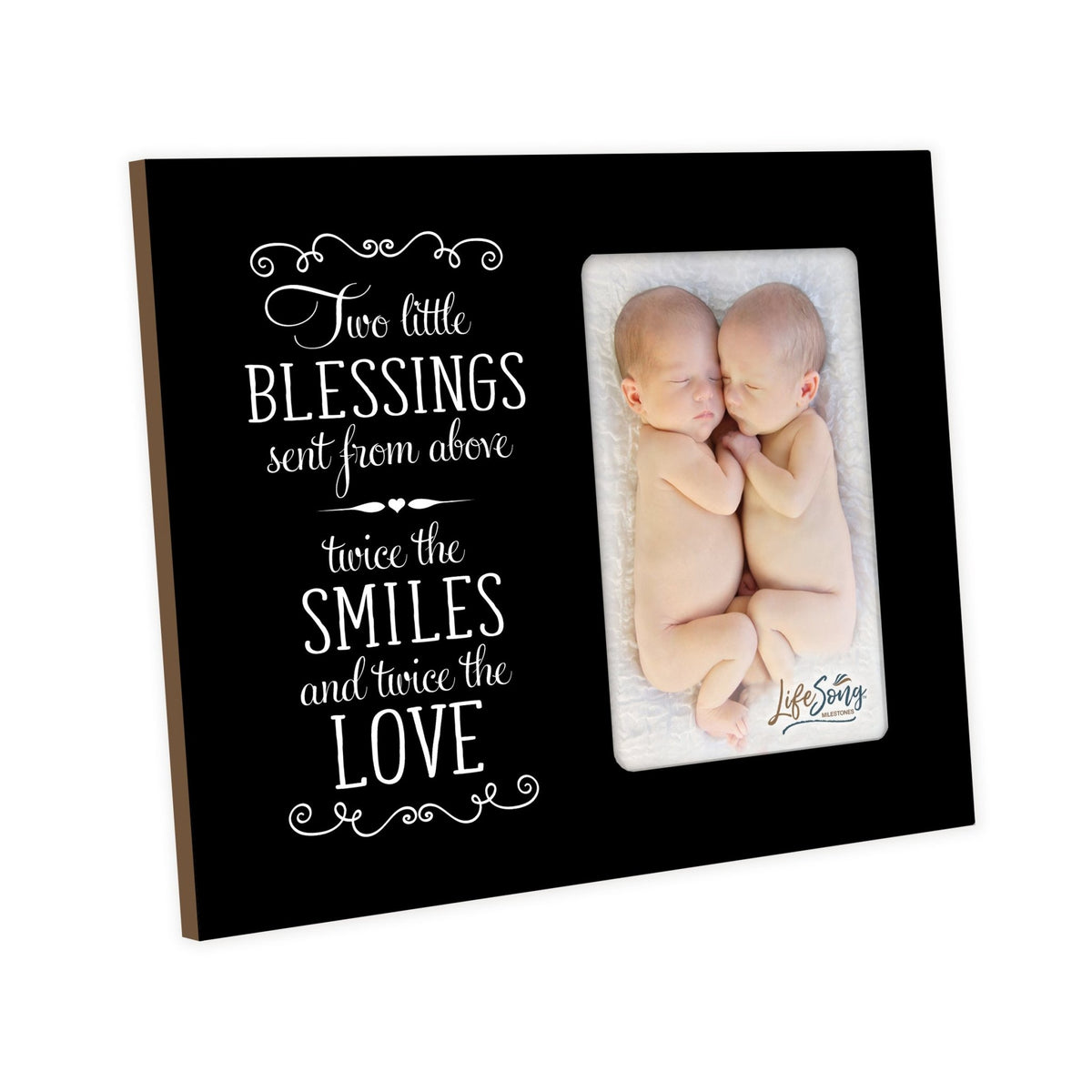 Cute Newborn Baby Twins Announcement Wooden Wall And Tabletop Photo Frame For New Parents Gift Ideas - LifeSong Milestones