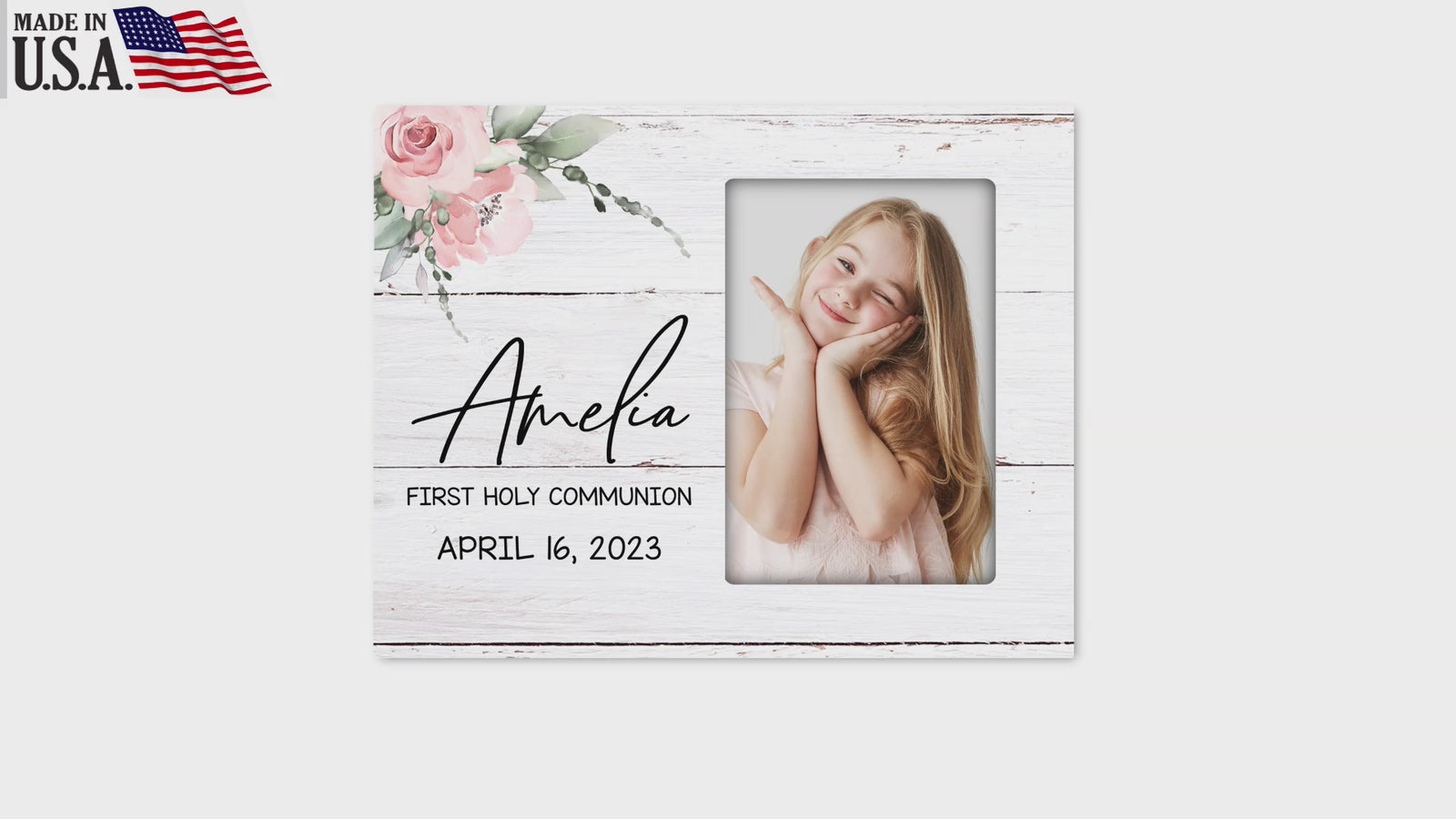 Personalized First Holy Communion Wooden Picture Frame