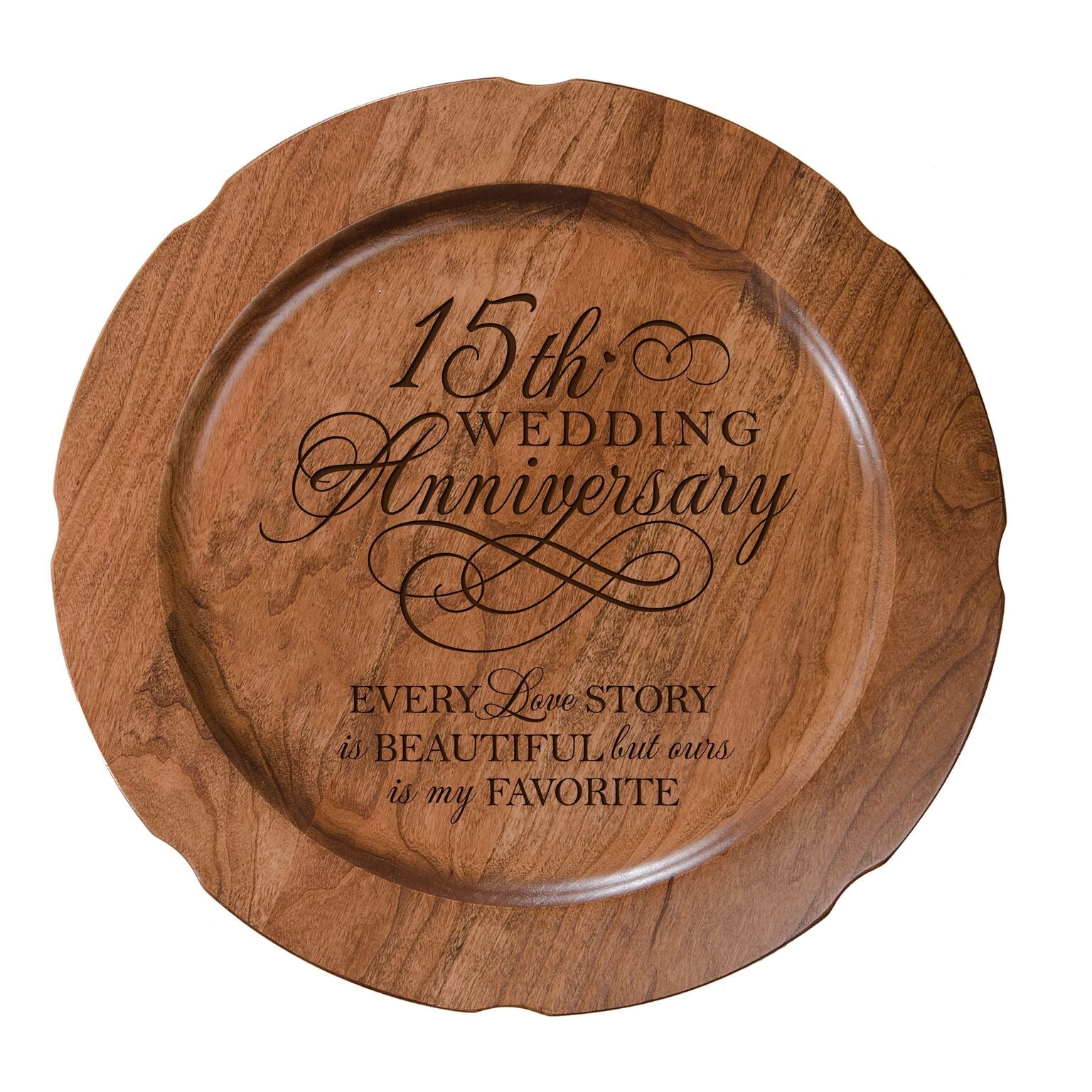 Decorative 15th Wedding Anniversary Plate - Gift for Mr and Mrs - LifeSong Milestones