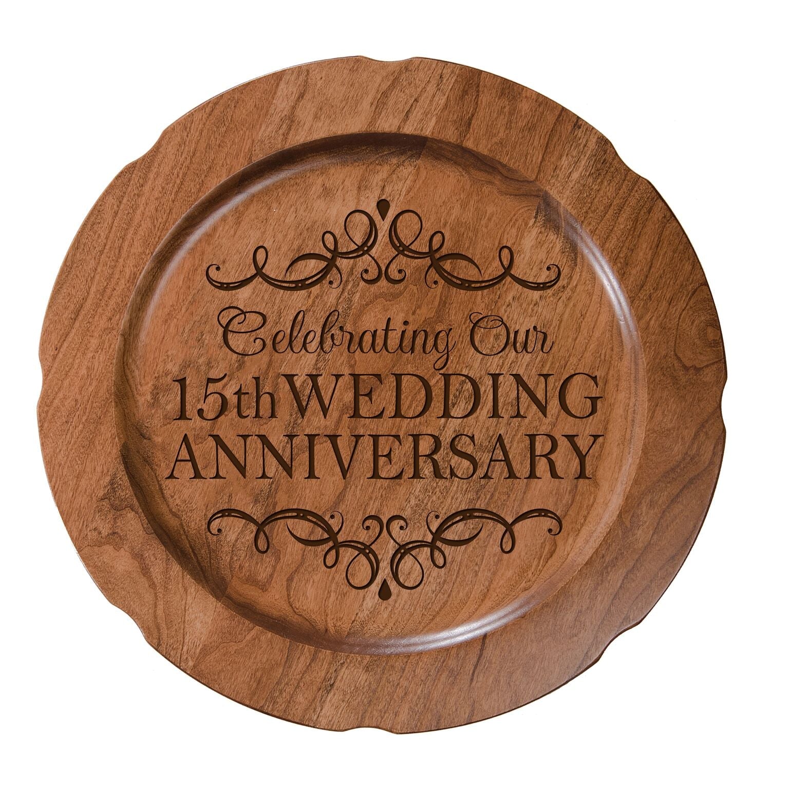 Decorative 15th Wedding Anniversary Plate - Gift for Mr and Mrs - LifeSong Milestones