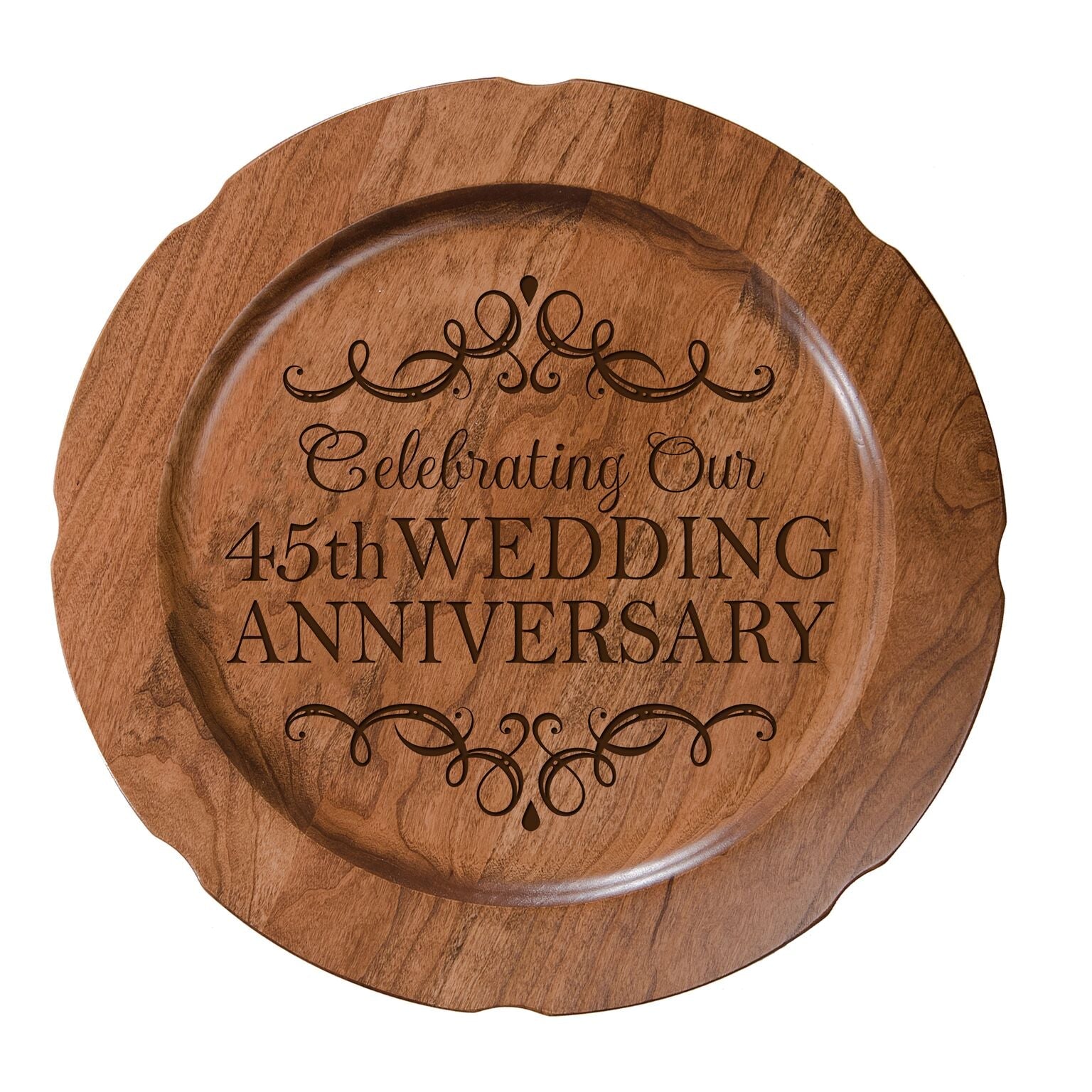 Decorative 45th Wedding Anniversary Plate - Gift for Mr and Mrs - LifeSong Milestones