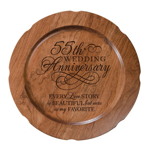 Decorative 55th Wedding Anniversary Plate - Gift for Mr and Mrs - LifeSong Milestones