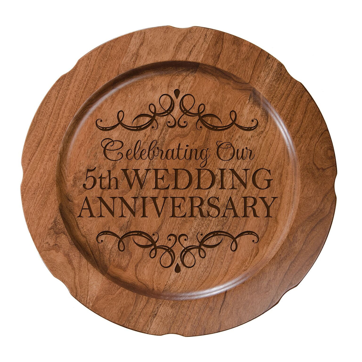 Decorative 5th Wedding Anniversary Plate - Gift for Mr and Mrs - LifeSong Milestones
