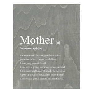 Decorative 8 x 10 Mother's Day Plaque - Definition Of - Grey - LifeSong Milestones