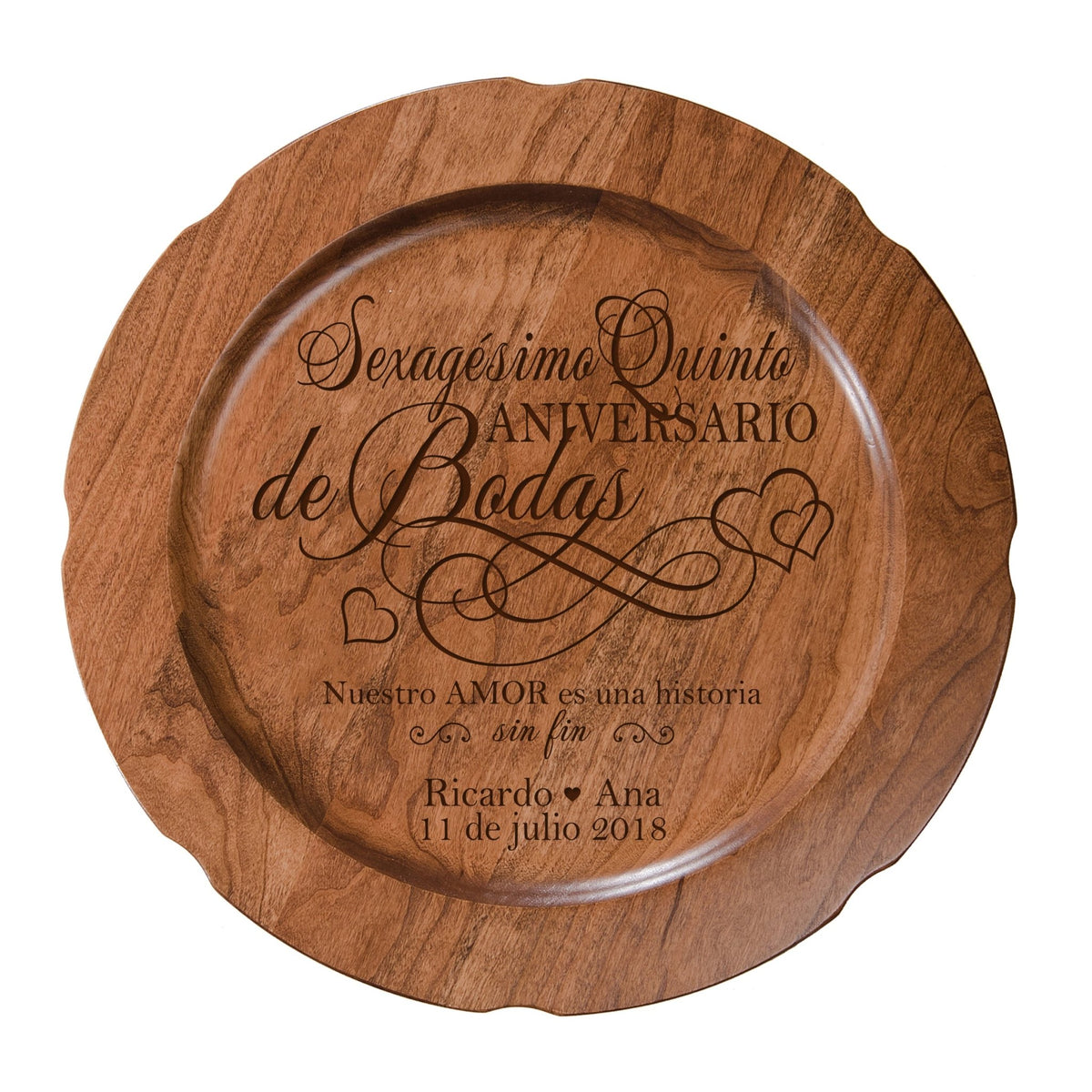Decorativo Personalizado 65 Placa Aniversario - Sesenta y cinco años - LifeSong Milestones