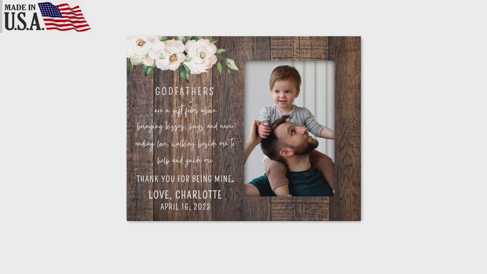 Personalized Godfather Wooden Picture Frame