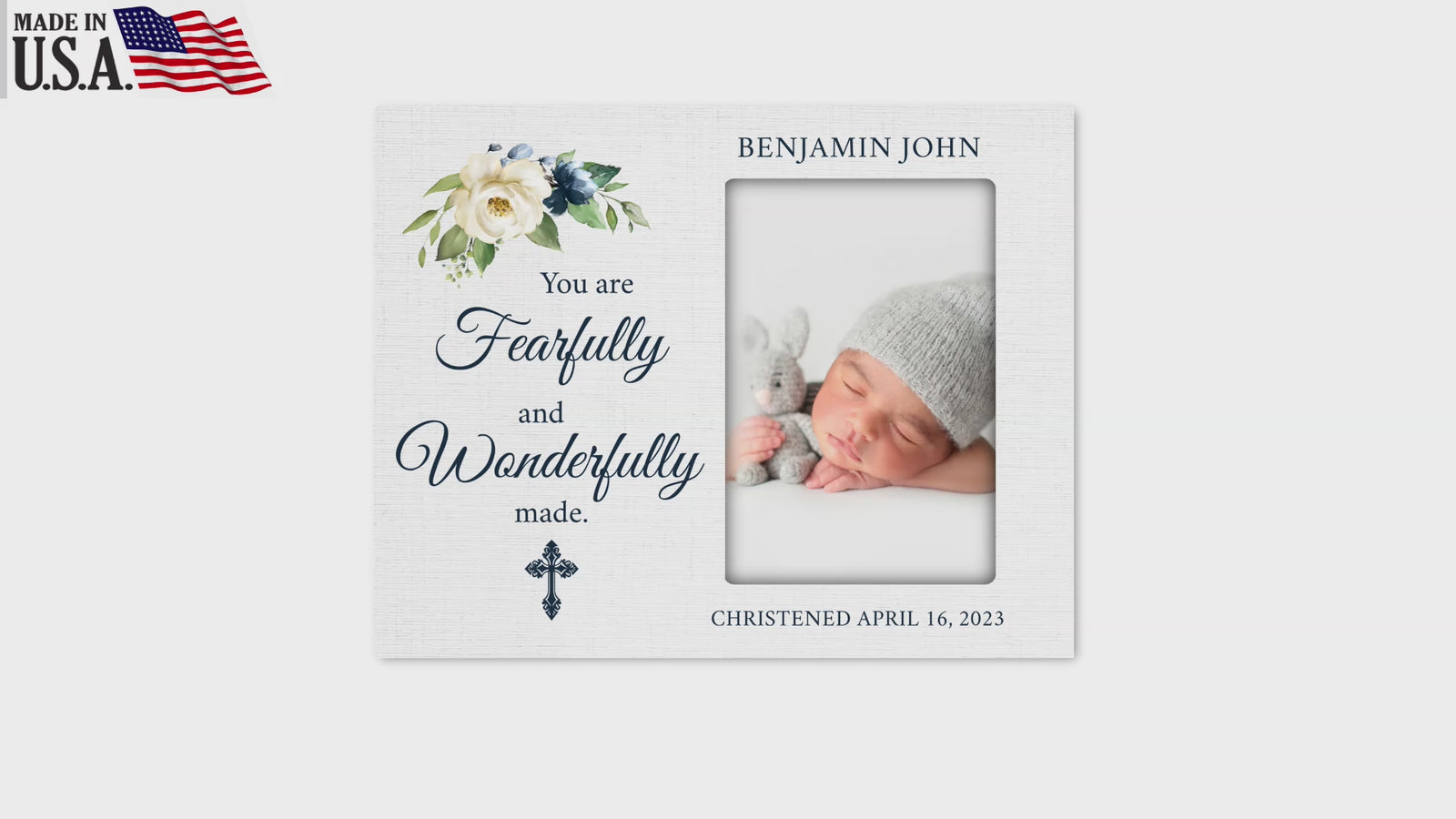 Personalized Christening Photo Frame - Be Strong