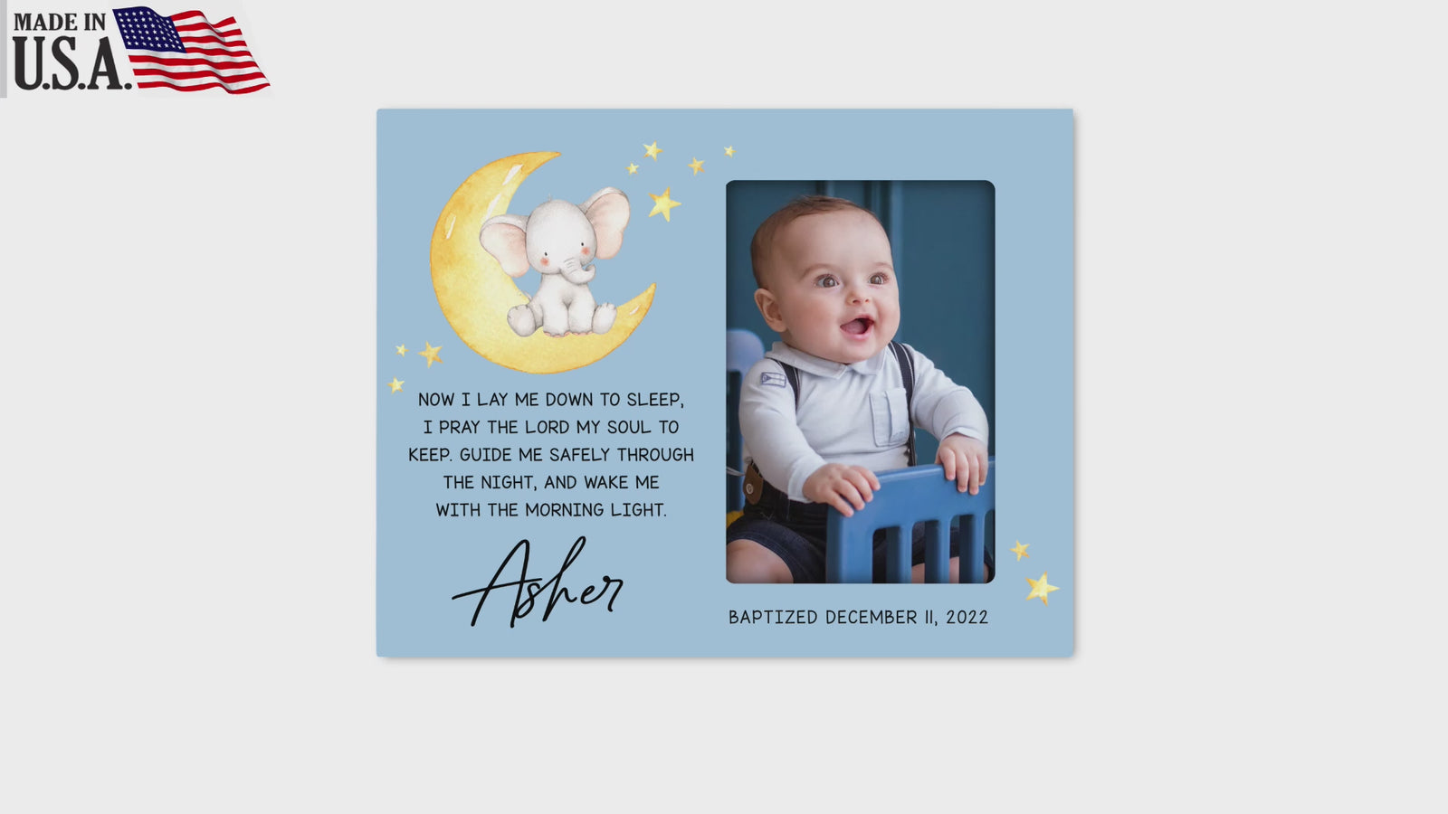 Personalized Baby Baptism Wooden Picture Frame