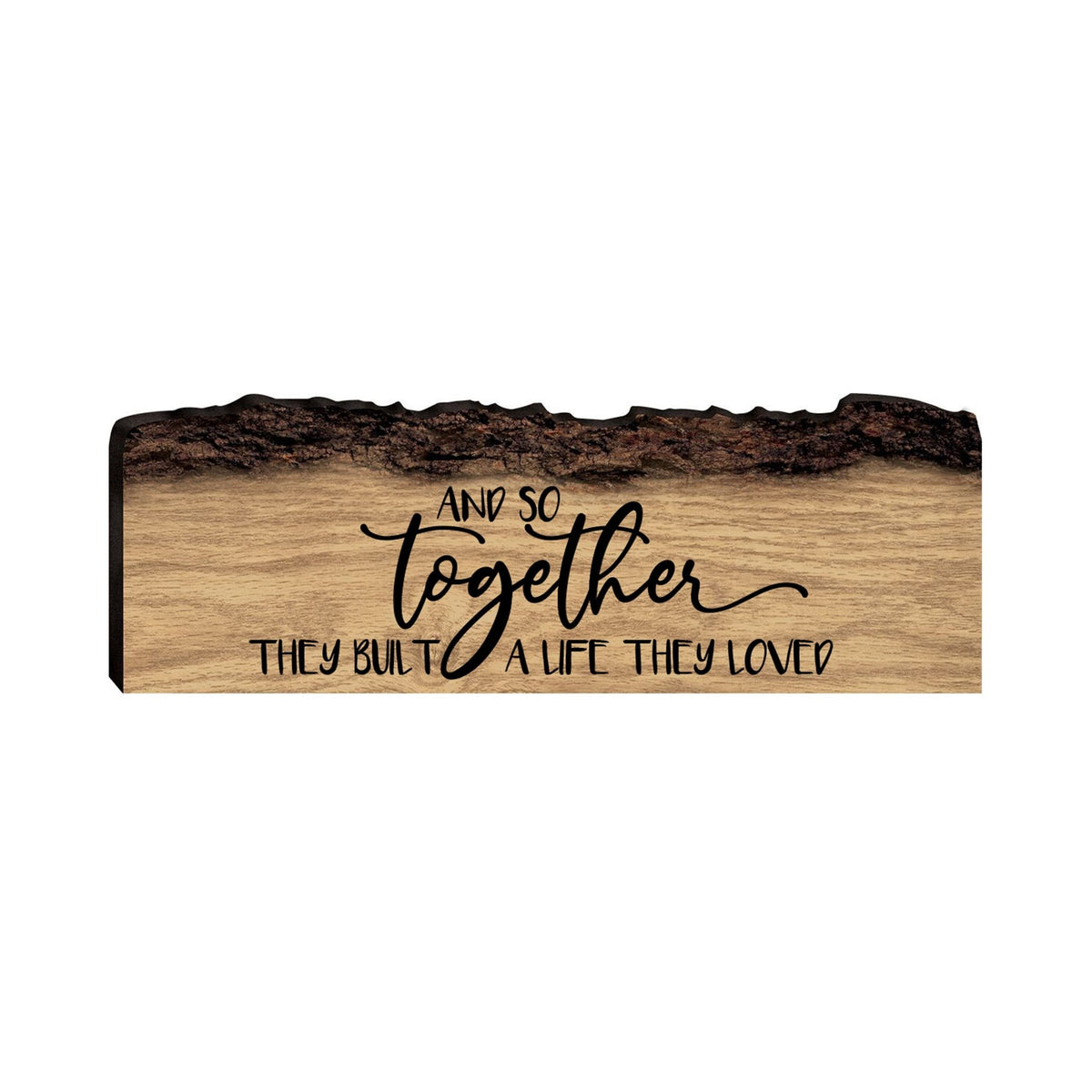 Digitally Printed Barky Wood Plaque 16x6 - And So Together - LifeSong Milestones