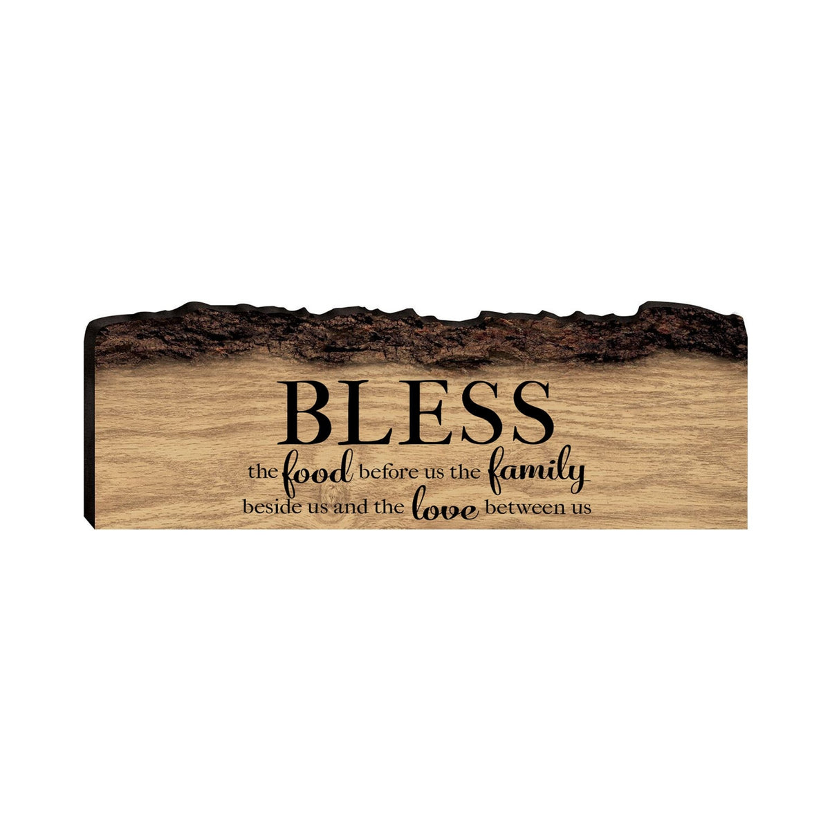 Digitally Printed Barky Wood Plaque 16x6 - Bless The Food - LifeSong Milestones