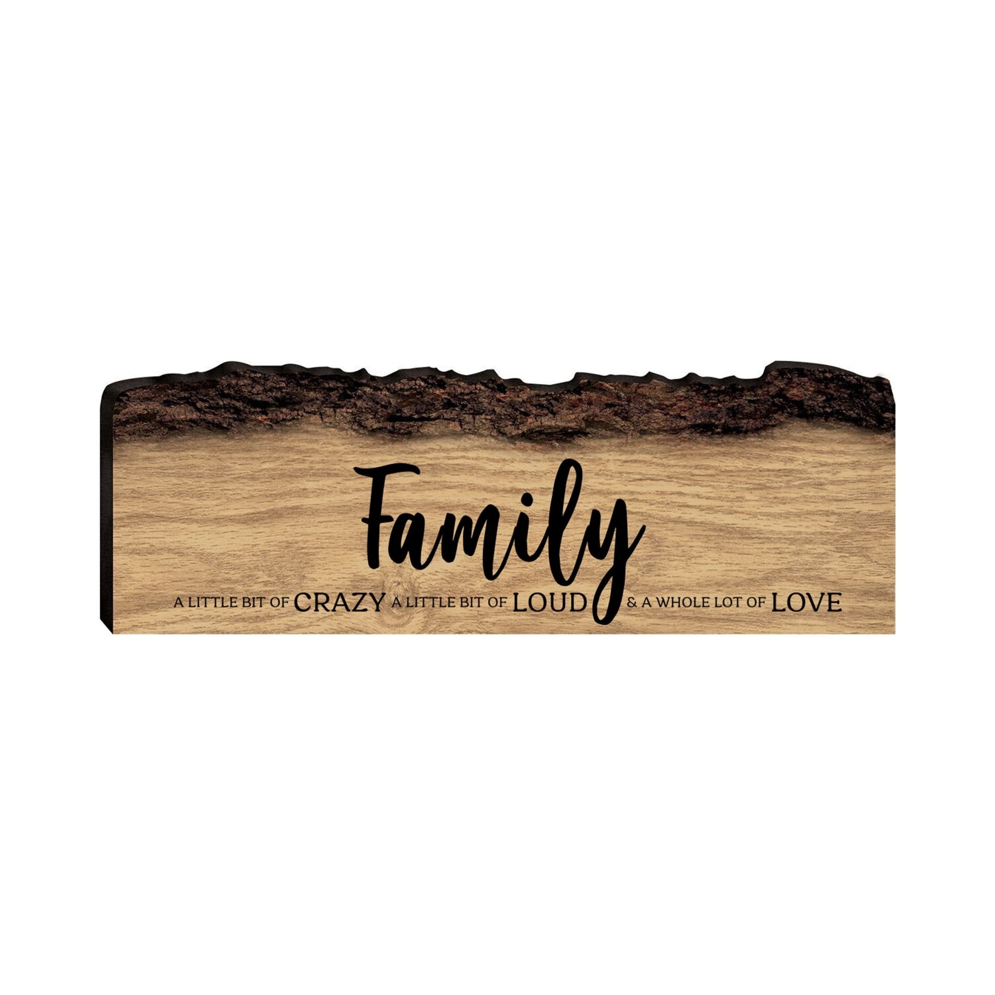 Digitally Printed Barky Wood Plaque 16x6 - Family A Little - LifeSong Milestones