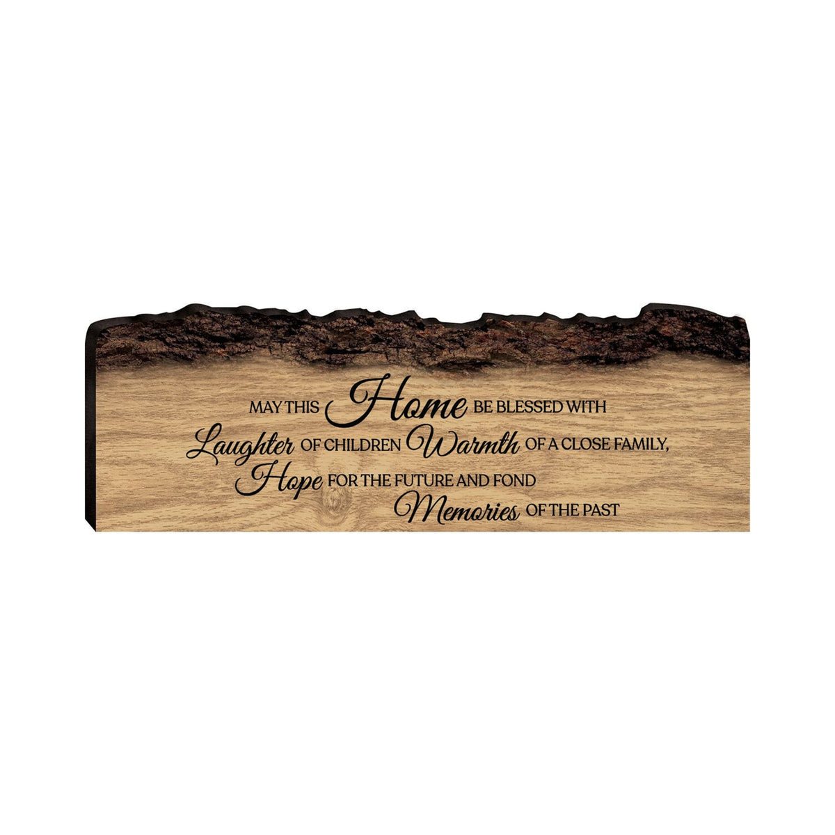 Digitally Printed Barky Wood Plaque 16x6 - May This Home - LifeSong Milestones