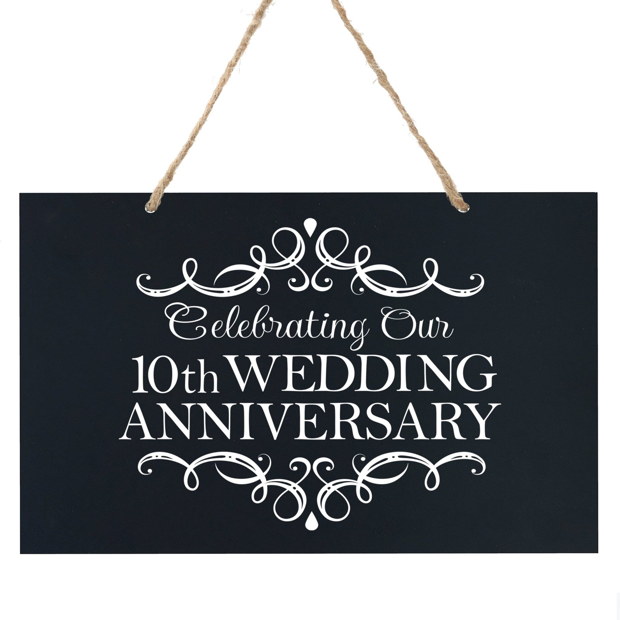 Digitally Printed Celebrating Our Anniversary Rope Signs - 10 Year - LifeSong Milestones