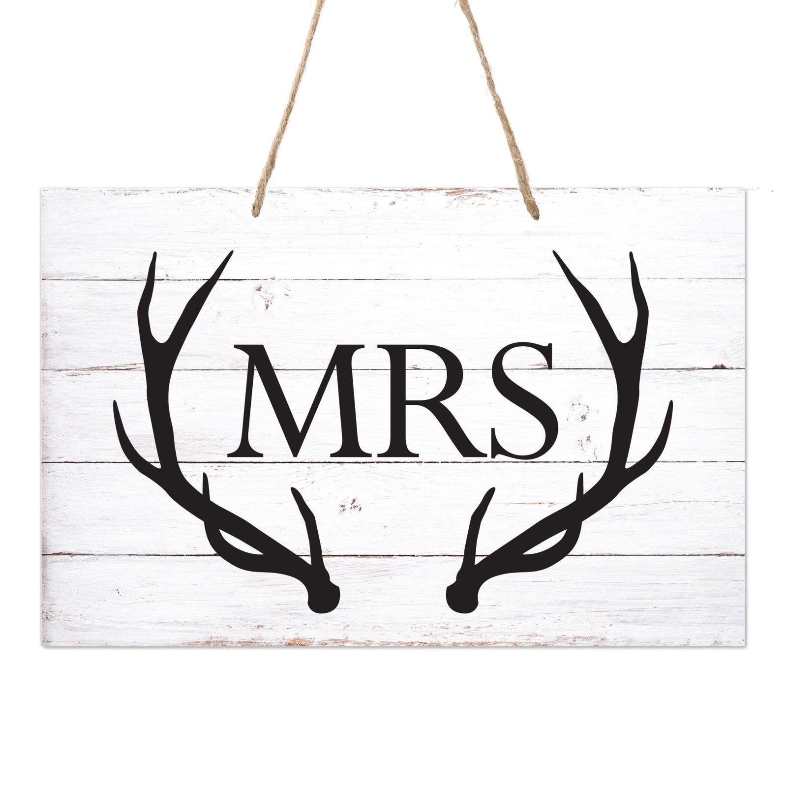 Digitally Printed Hanging Mr and Mrs Wedding Chair Sign 12” x 8” - Antlers - LifeSong Milestones