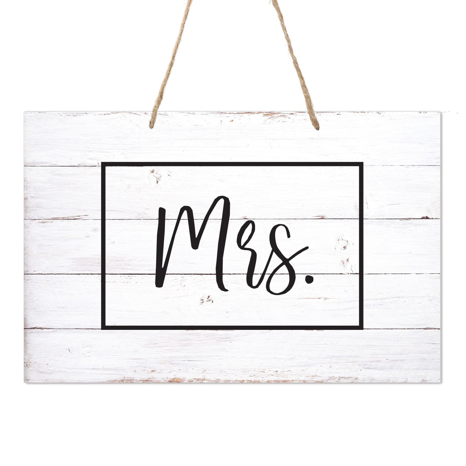 Digitally Printed Hanging Mr and Mrs Wedding Chair Sign 12” x 8” - Border - LifeSong Milestones