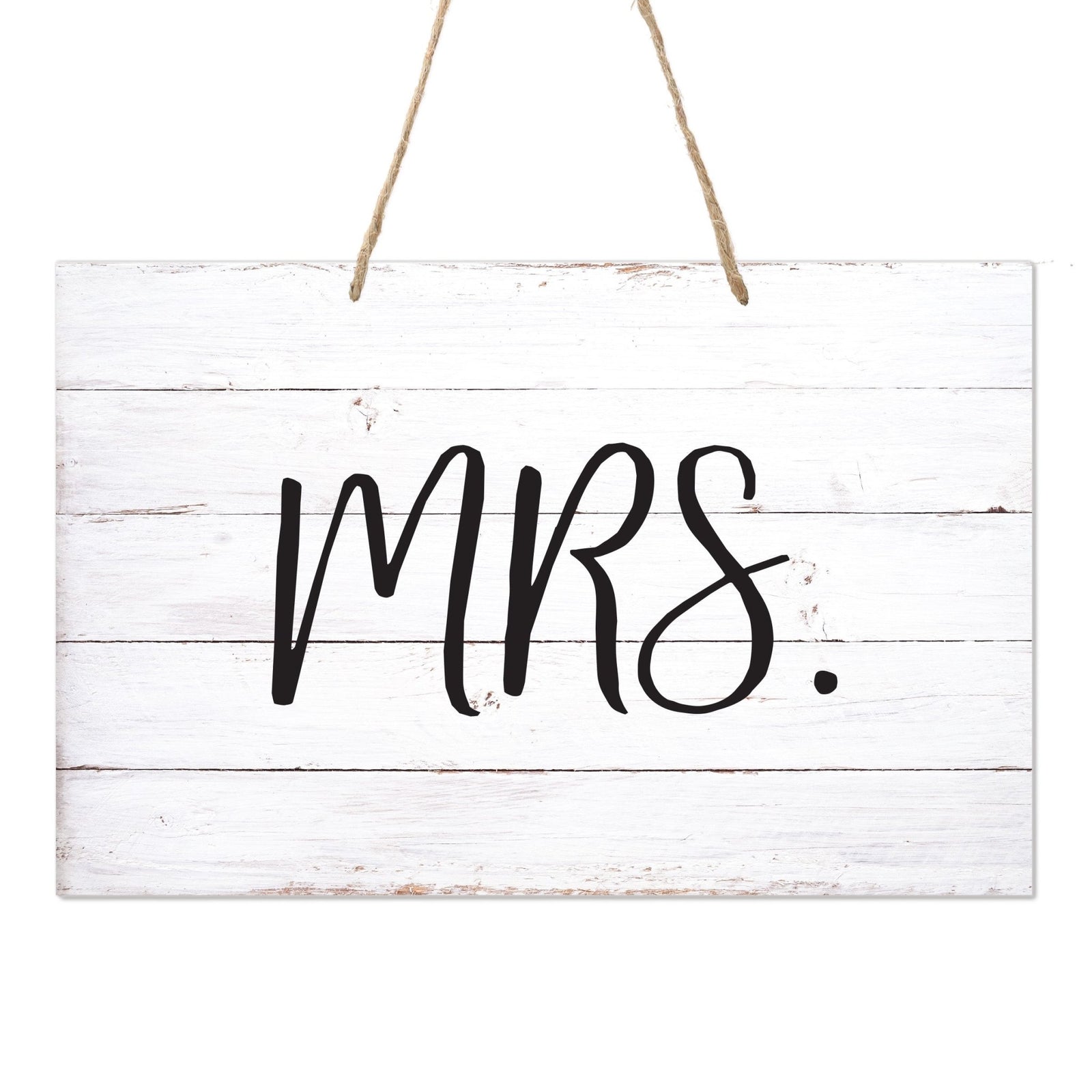 Digitally Printed Hanging Mr and Mrs Wedding Chair Sign 12” x 8” - Script - LifeSong Milestones