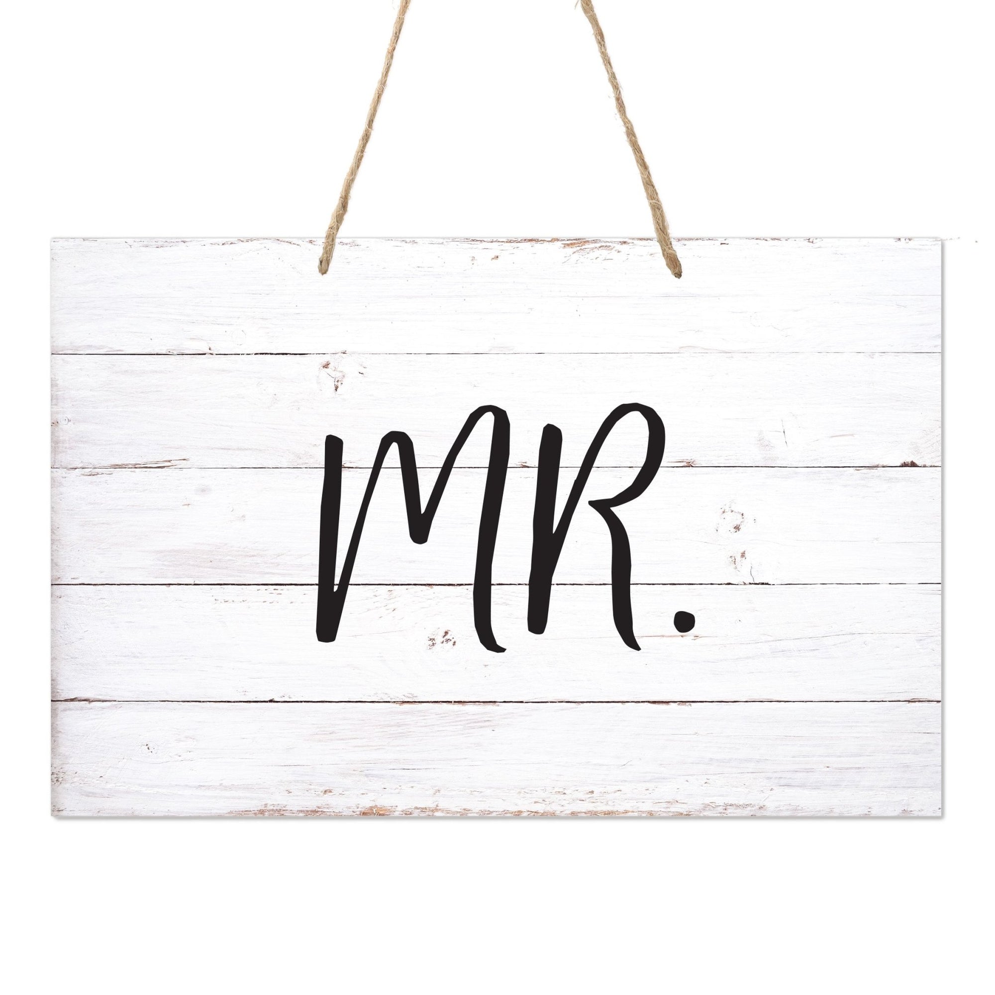 Digitally Printed Hanging Mr and Mrs Wedding Chair Sign 12” x 8” - Script - LifeSong Milestones
