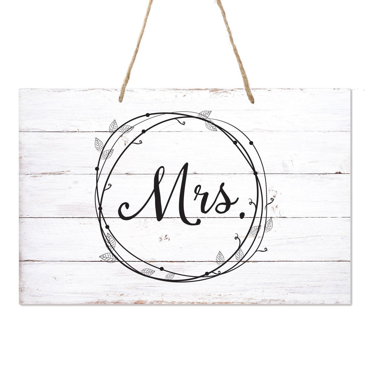 Digitally Printed Hanging Mr and Mrs Wedding Chair Sign 12” x 8” - Wreath - LifeSong Milestones