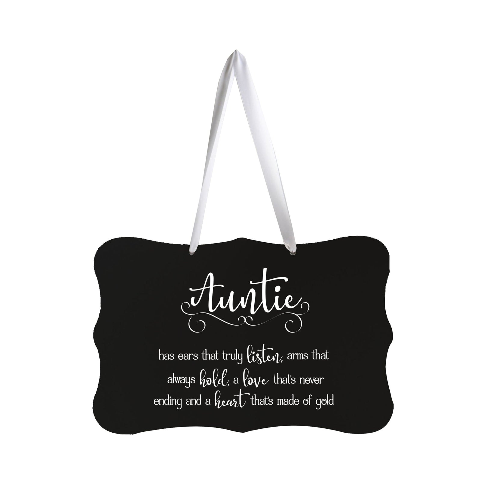 Digitally Printed Ribbon Signs Wall Decor 8” x 12” x 0.125" Includes Ribbon - Auntie - LifeSong Milestones