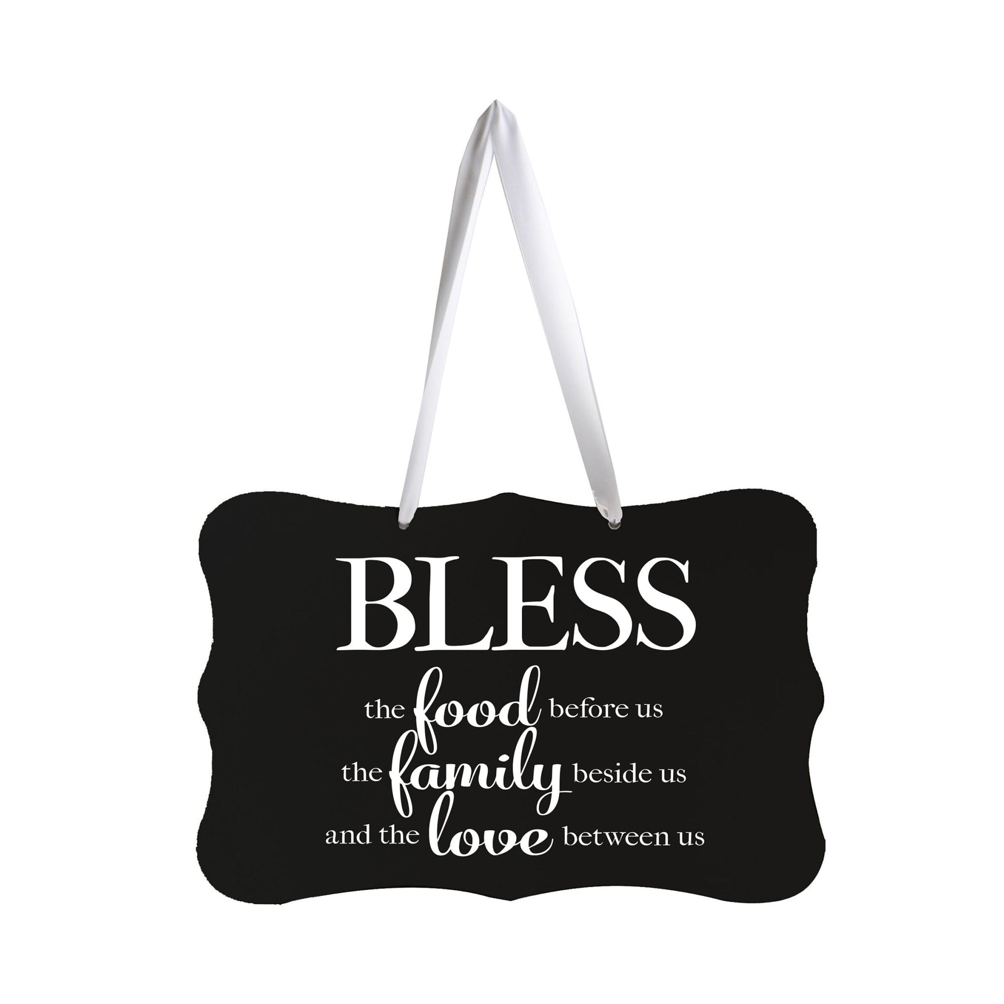 Digitally Printed Ribbon Signs Wall Decor 8” x 12” x 0.125" Includes Ribbon - Bless The Food - LifeSong Milestones