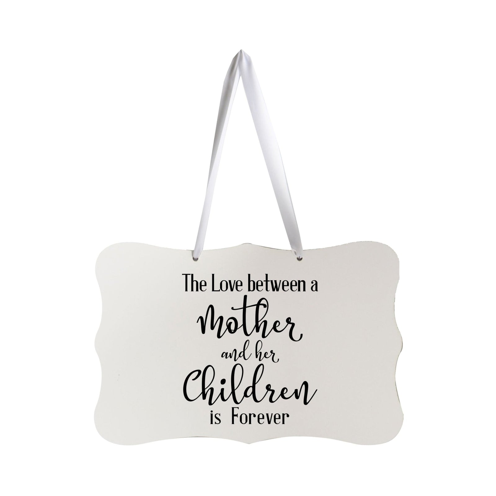 Digitally Printed Ribbon Signs Wall Decor 8” x 12” x 0.125" Includes Ribbon - The Love Between - LifeSong Milestones