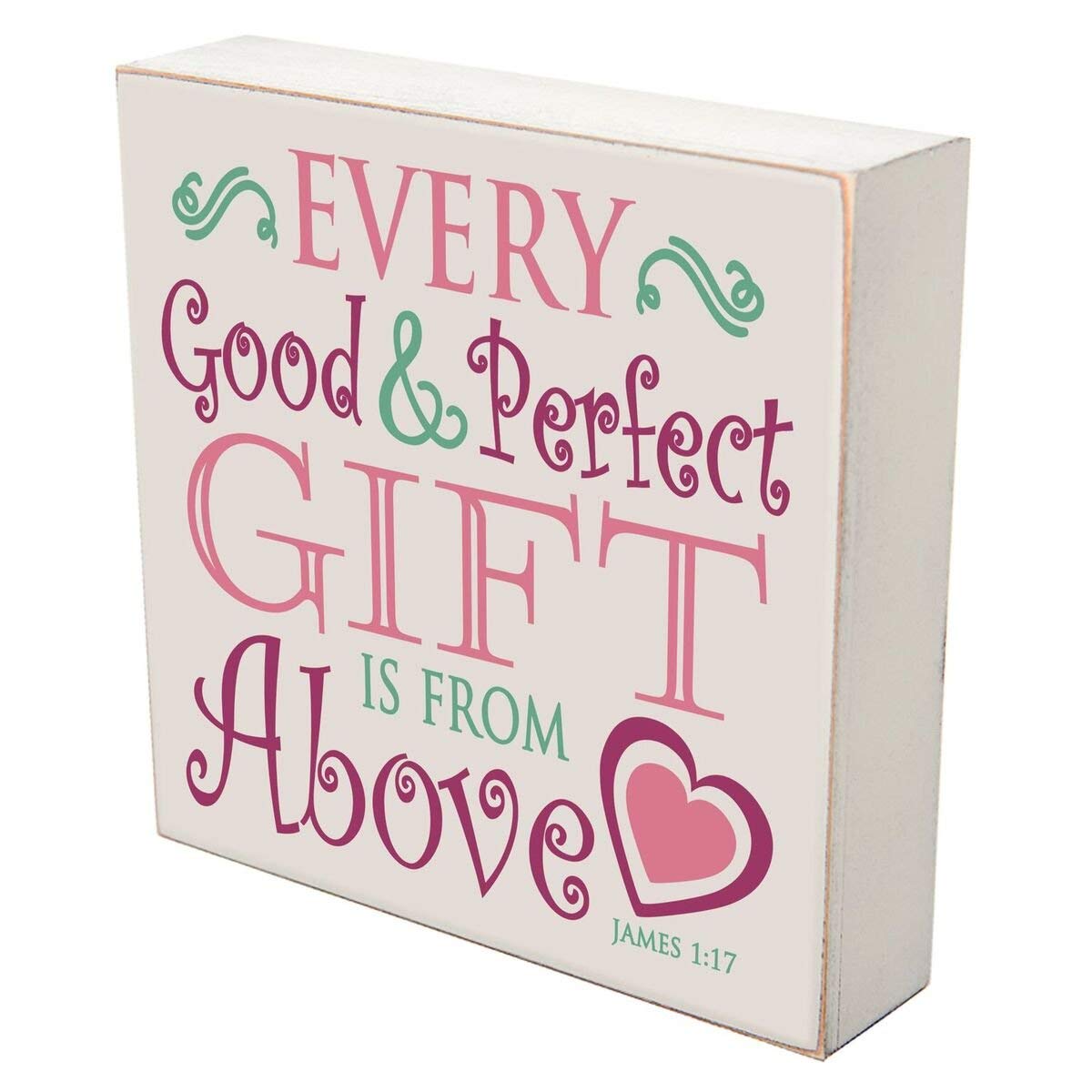 Digitally Printed Shadow Box Wall Decor - Every Good And Perfect Pink - LifeSong Milestones