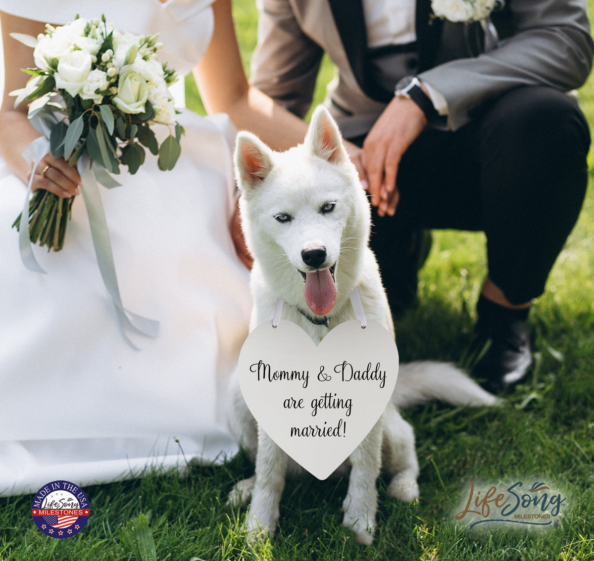 Digitally Printed Wedding Pet Heart Signs - Mommy & Daddy - LifeSong Milestones