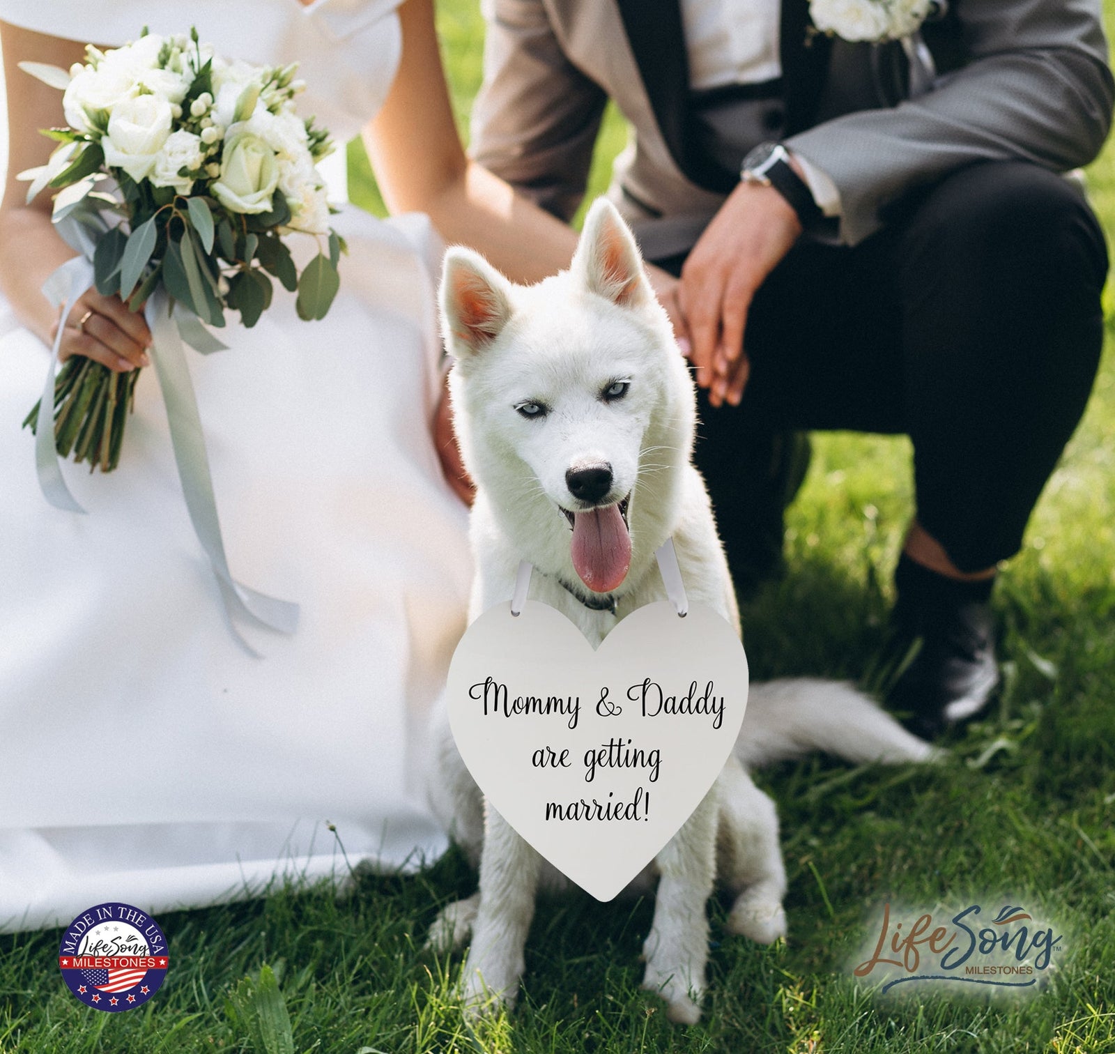 Digitally Printed Wedding Pet Heart Signs - Mommy & Daddy - LifeSong Milestones