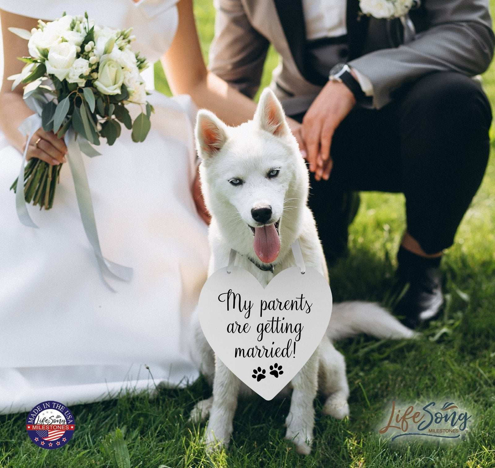 Digitally Printed Wedding Pet Heart Signs - My Parent’s Paws - LifeSong Milestones
