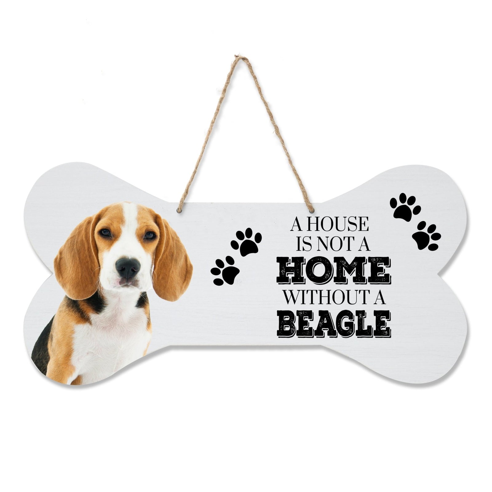 Dog Bone Rope Wall Sign - Beagle - LifeSong Milestones