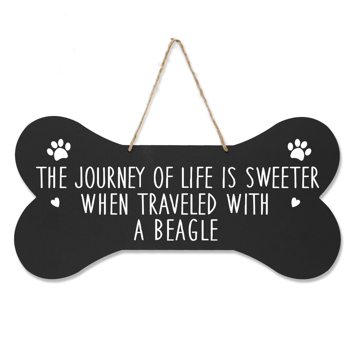 Dog Bone Rope Wall Sign - Beagle - LifeSong Milestones