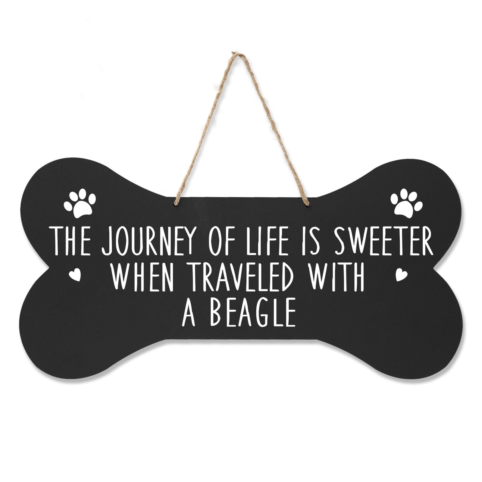 Dog Bone Rope Wall Sign - Beagle - LifeSong Milestones