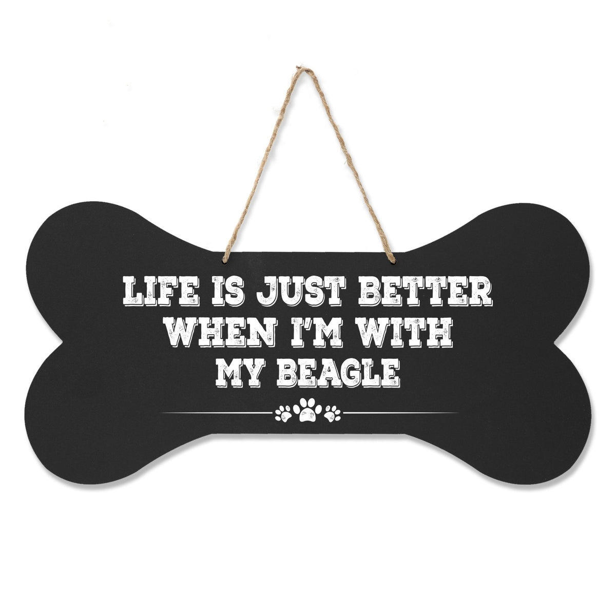 Dog Bone Rope Wall Sign - Beagle - LifeSong Milestones