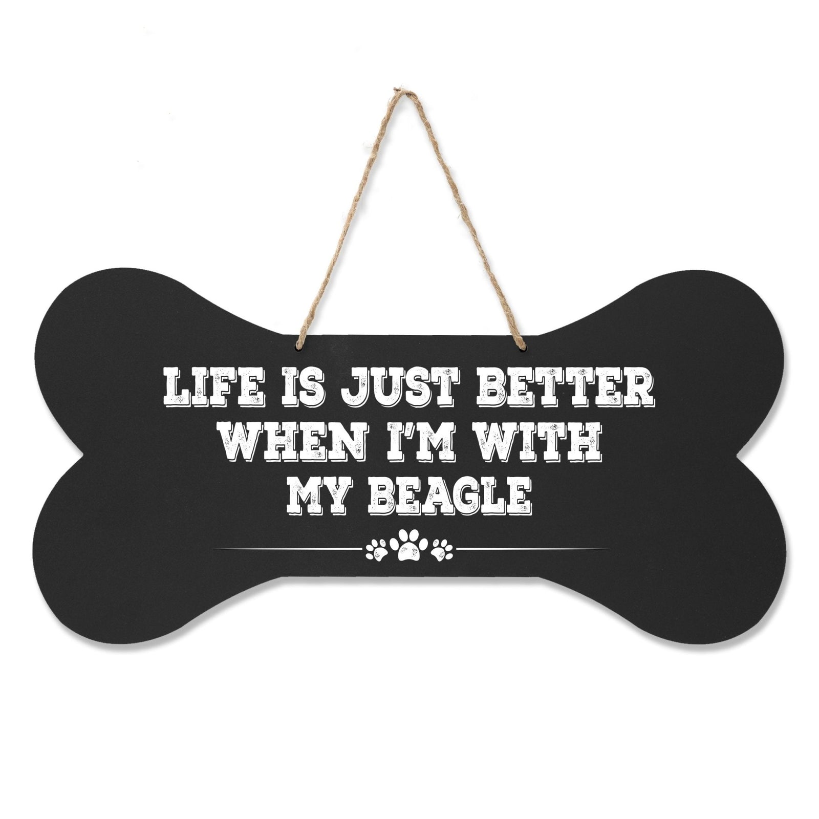 Dog Bone Rope Wall Sign - Beagle - LifeSong Milestones