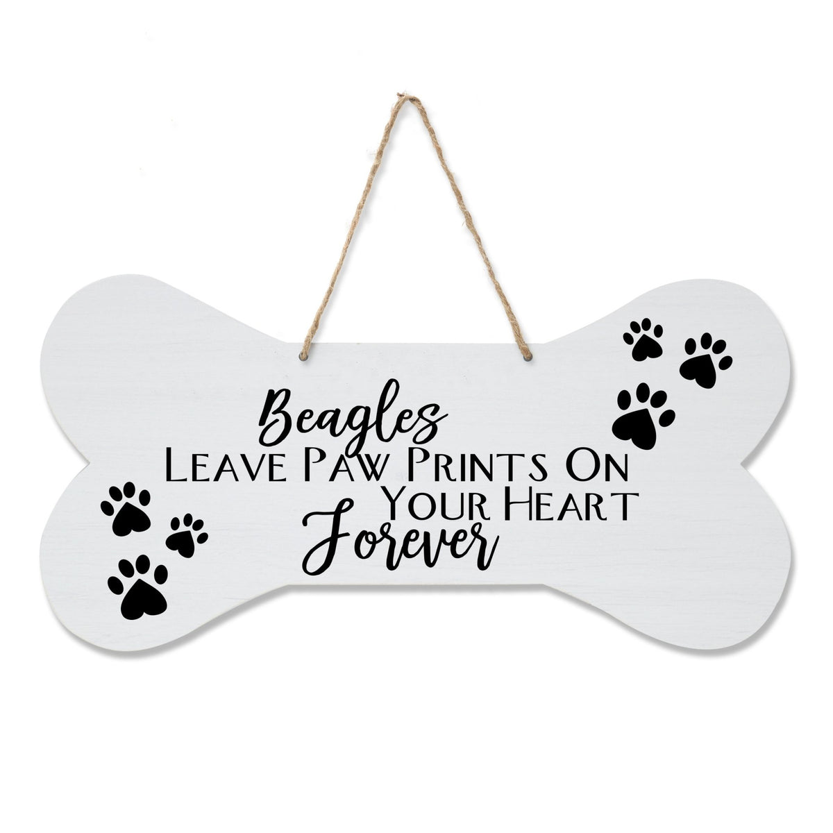 Dog Bone Rope Wall Sign - Beagle - LifeSong Milestones