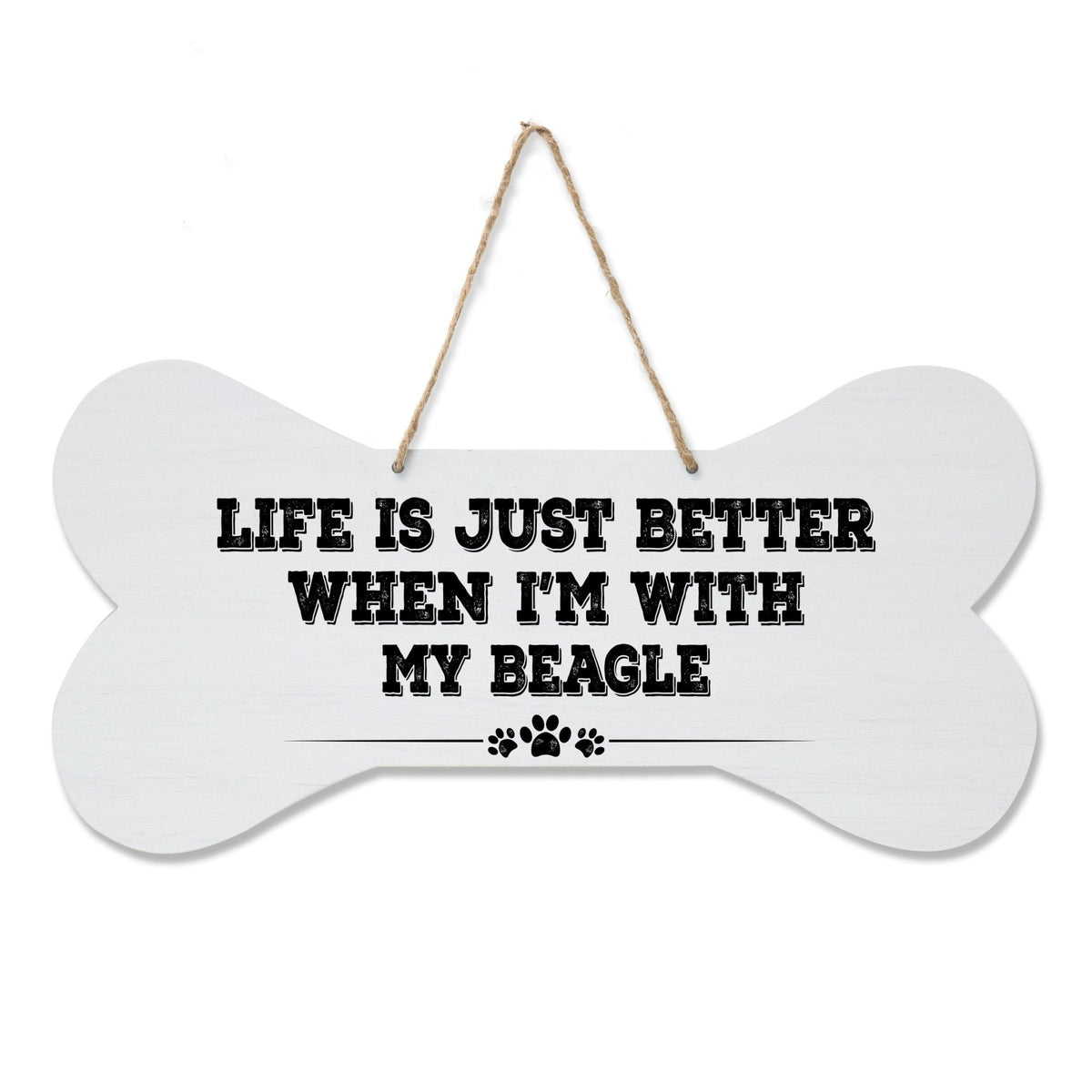 Dog Bone Rope Wall Sign - Beagle - LifeSong Milestones