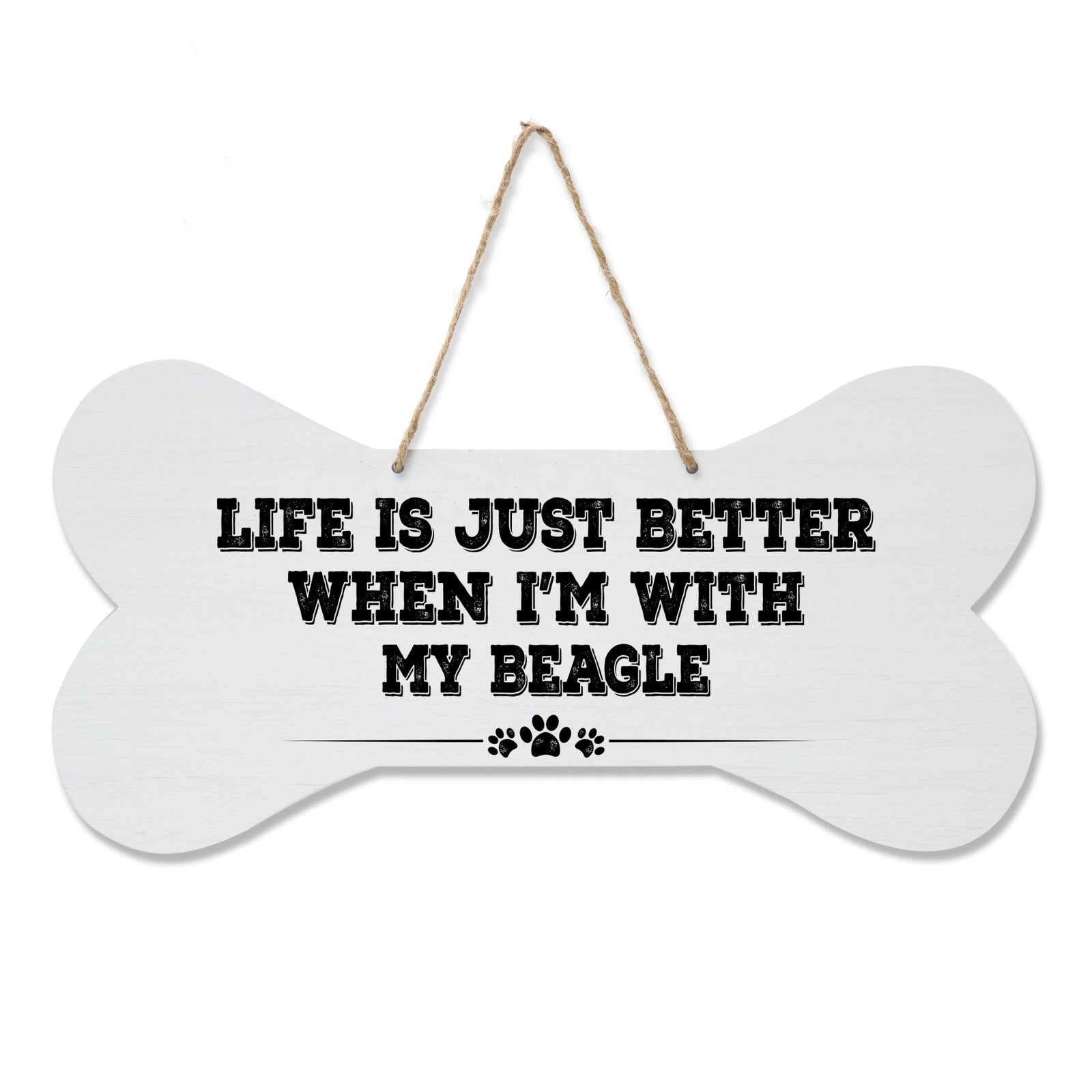 Dog Bone Rope Wall Sign - Beagle - LifeSong Milestones