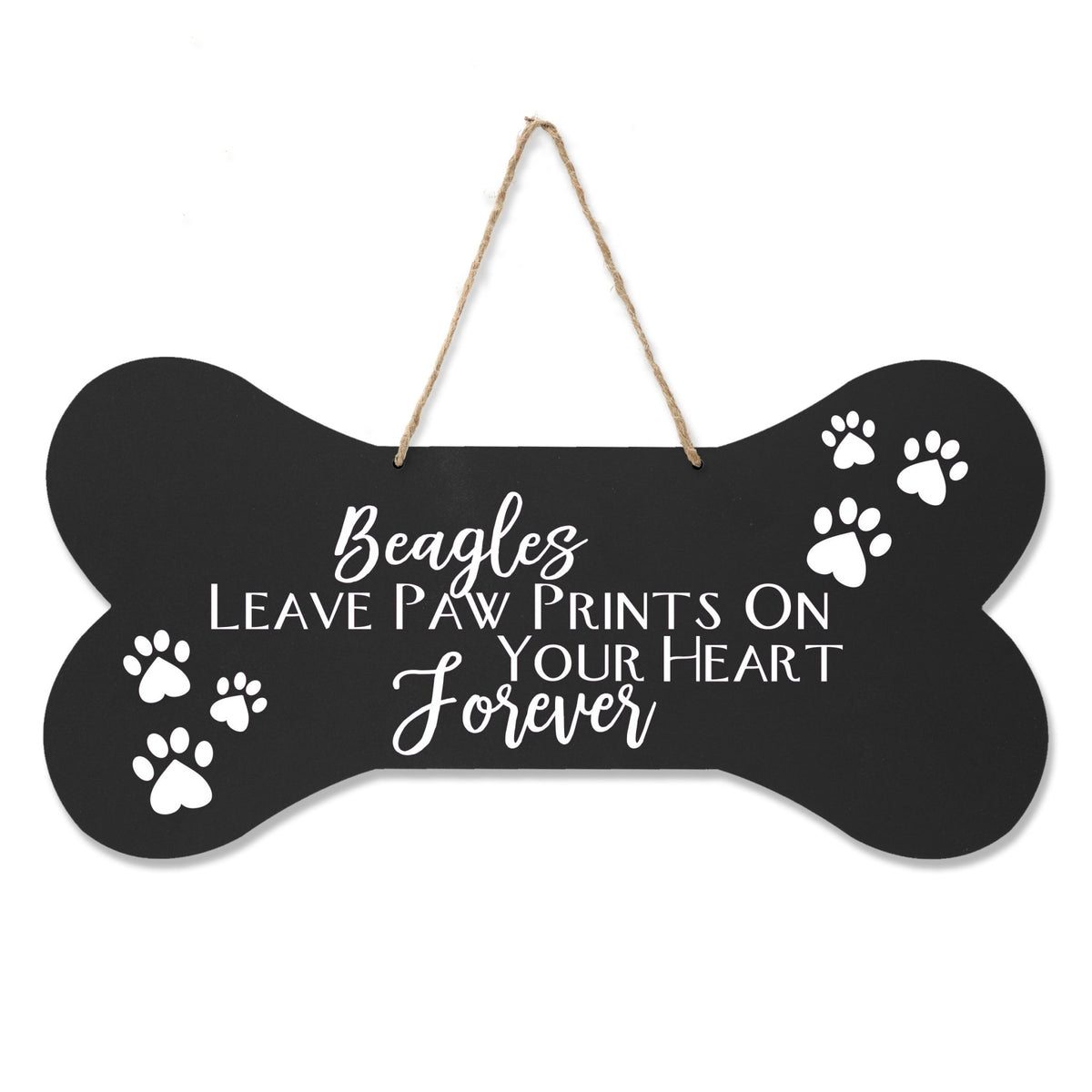 Dog Bone Rope Wall Sign - Beagle - LifeSong Milestones