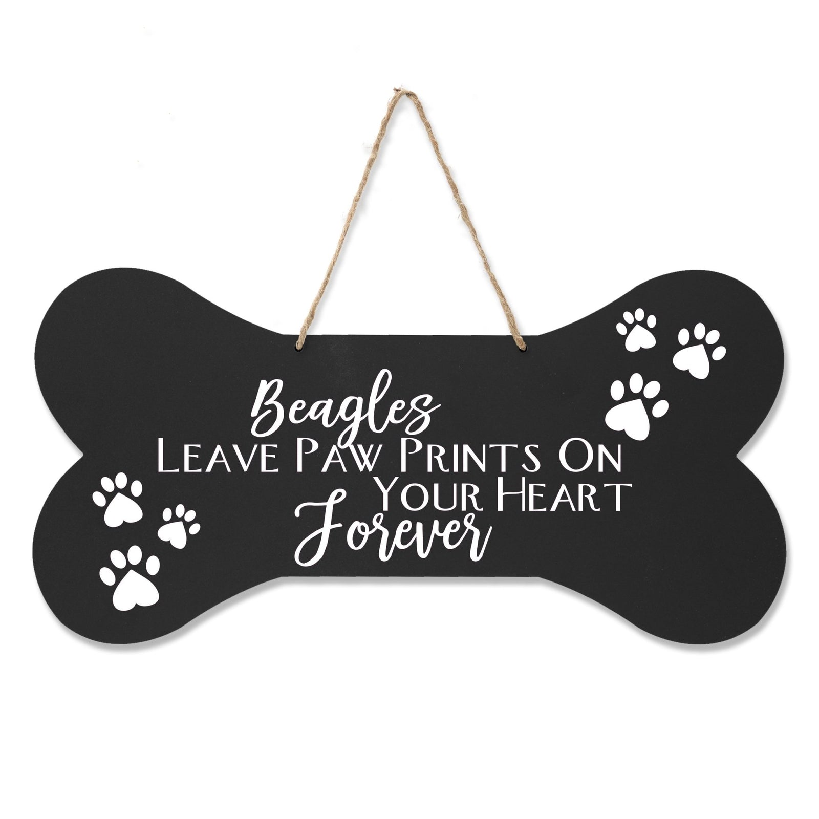 Dog Bone Rope Wall Sign - Beagle - LifeSong Milestones