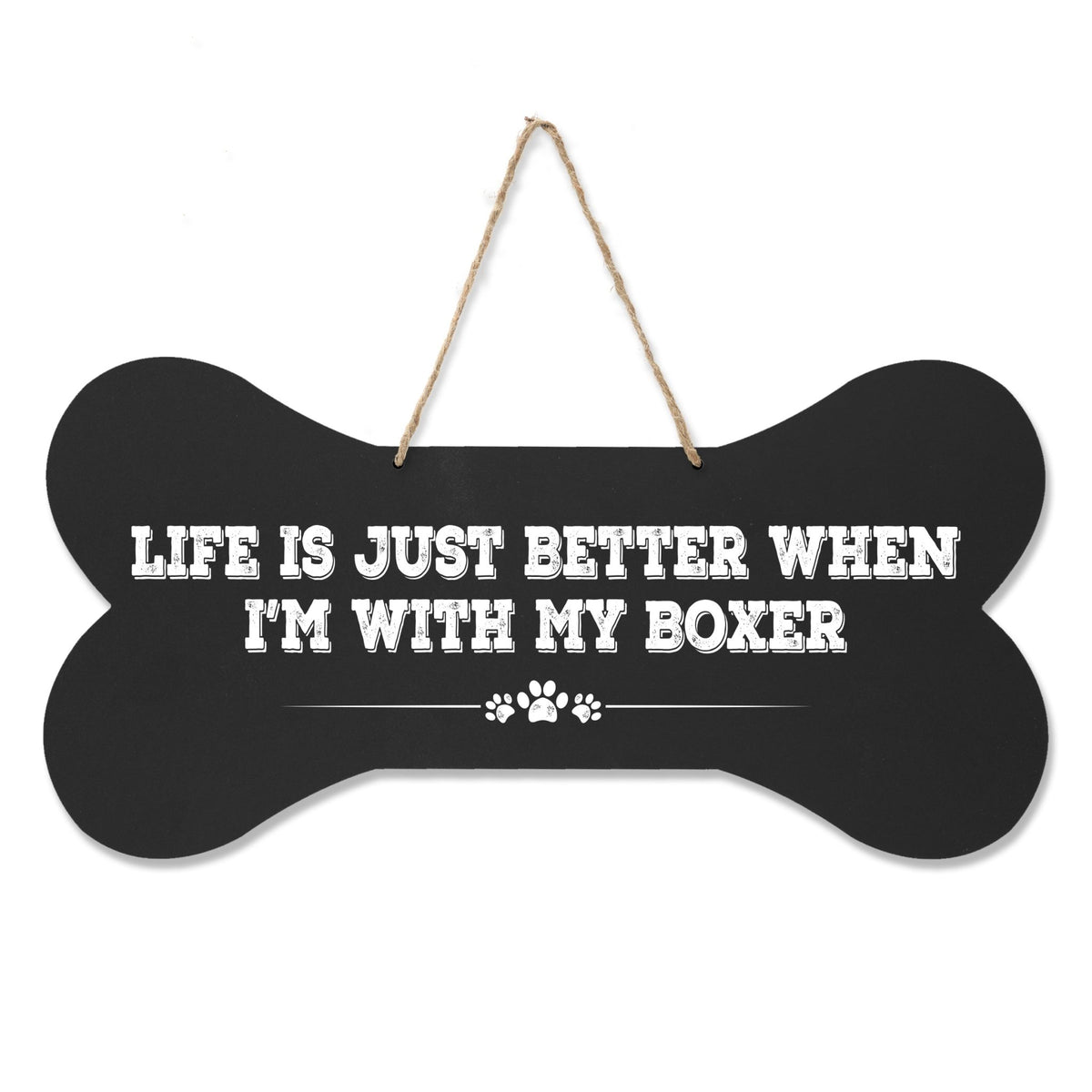 Dog Bone Rope Wall Sign - Boxer - LifeSong Milestones