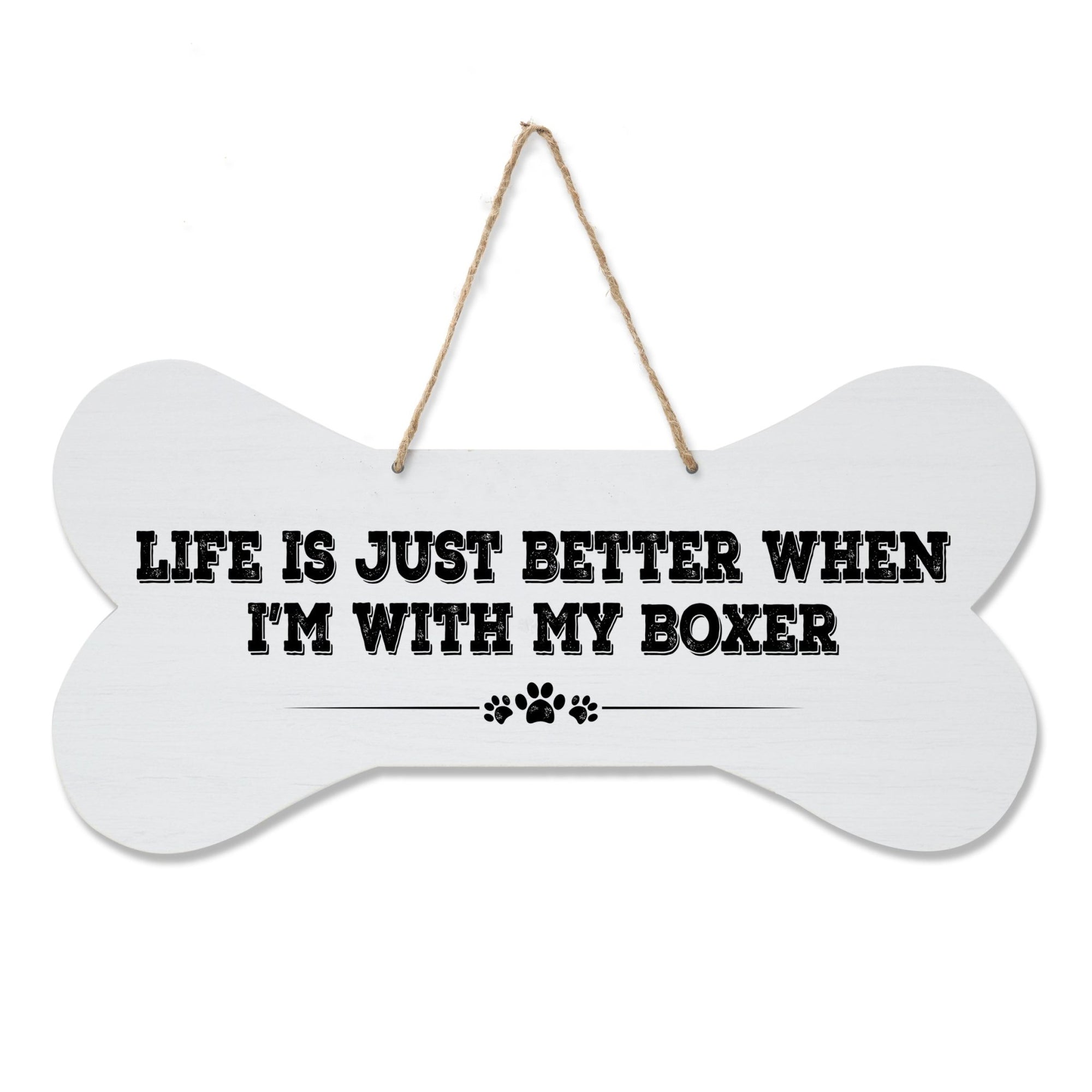 Dog Bone Rope Wall Sign - Boxer - LifeSong Milestones