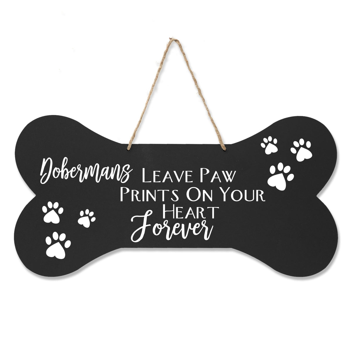 Dog Bone Rope Wall Sign - Doberman - LifeSong Milestones