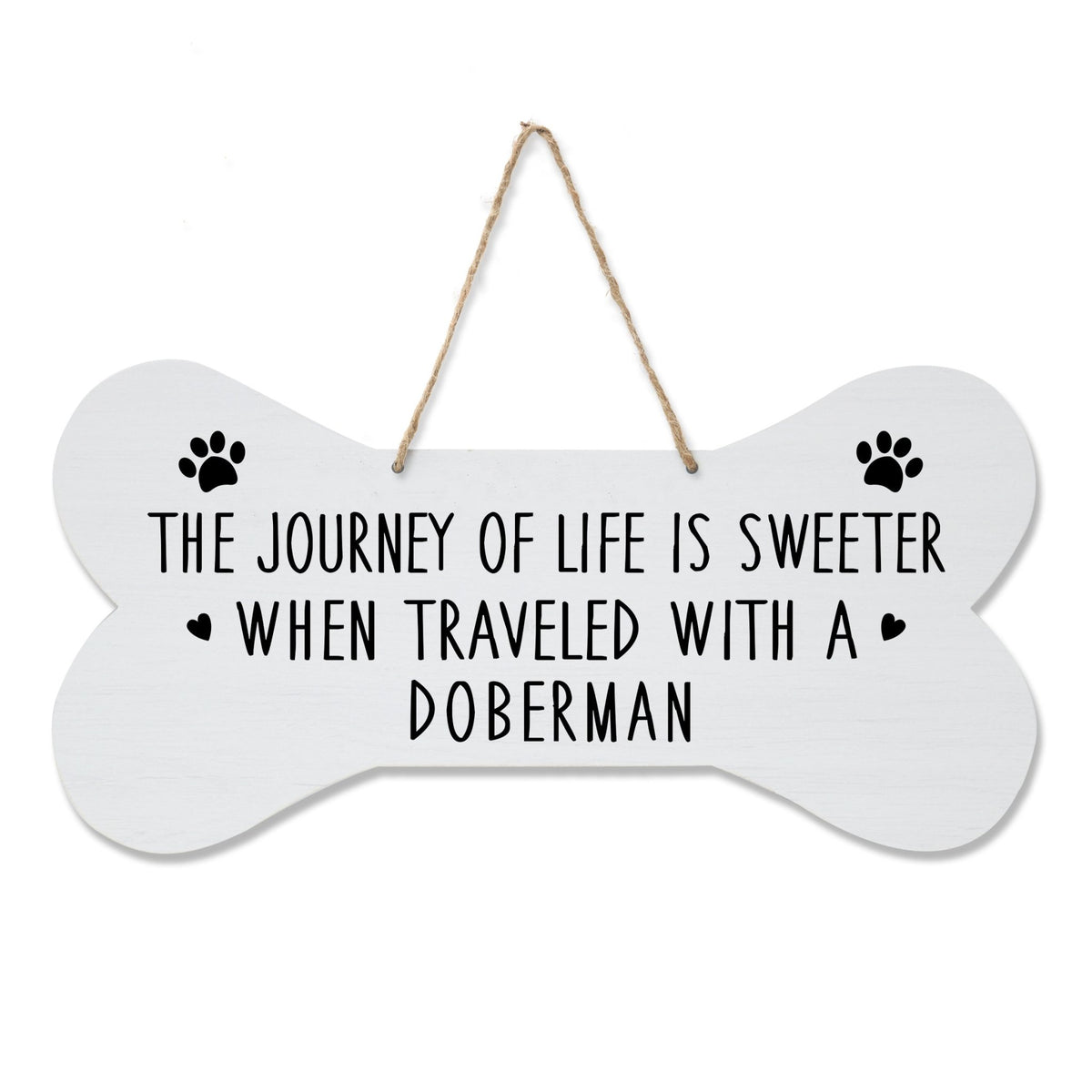Dog Bone Rope Wall Sign - Doberman - LifeSong Milestones