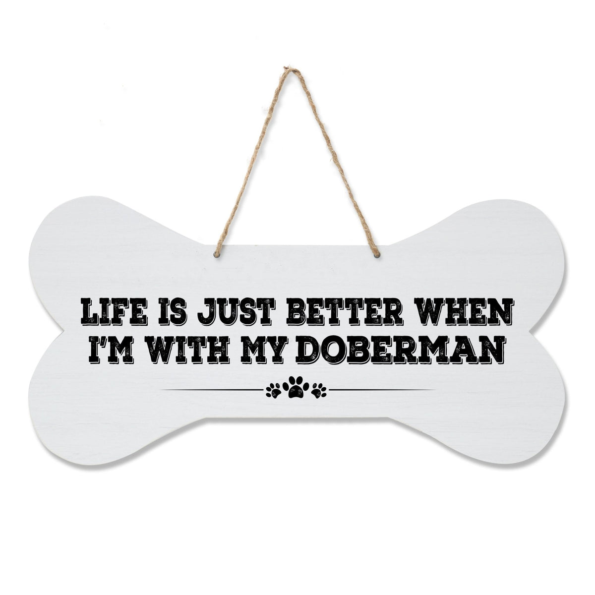 Dog Bone Rope Wall Sign - Doberman - LifeSong Milestones