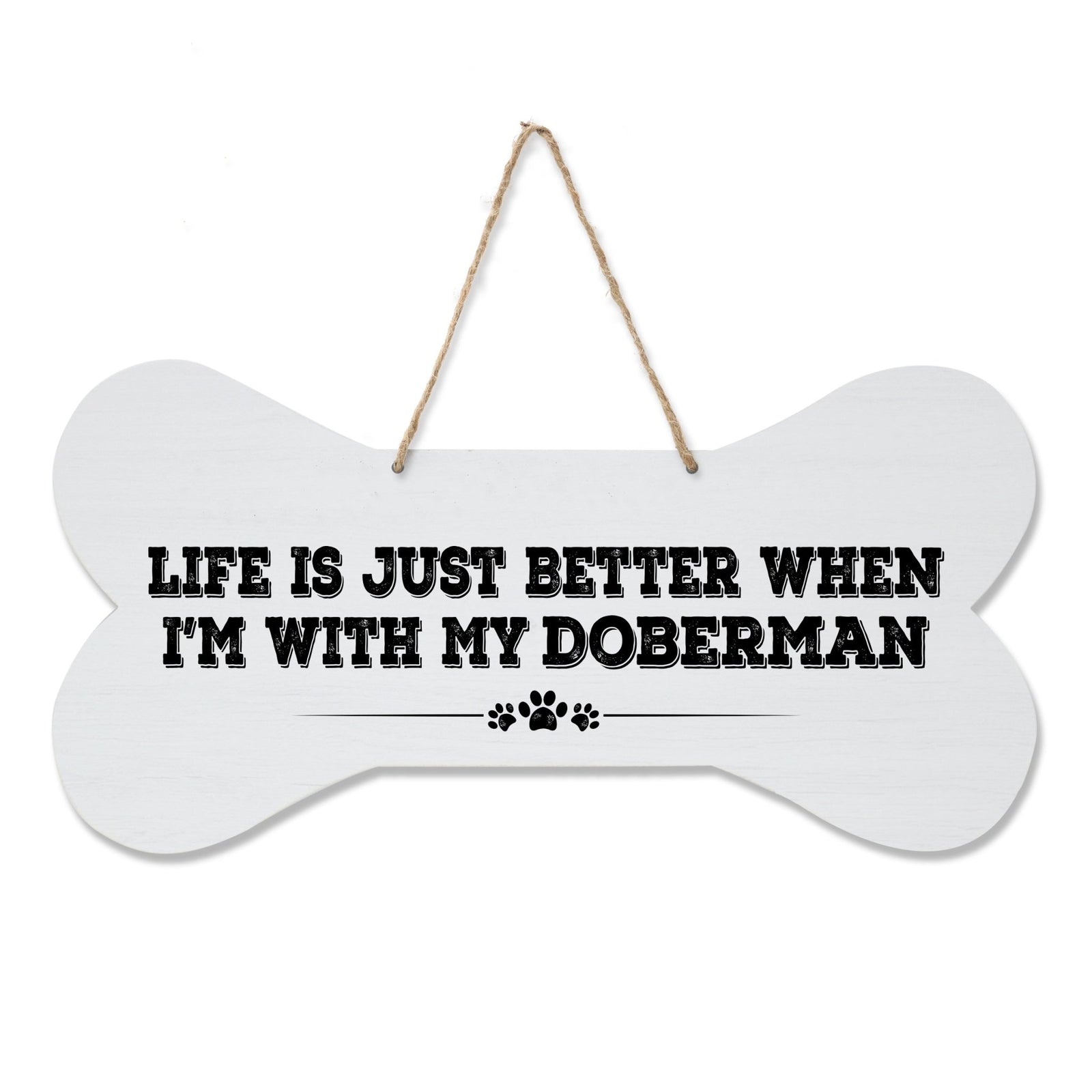 Dog Bone Rope Wall Sign - Doberman - LifeSong Milestones