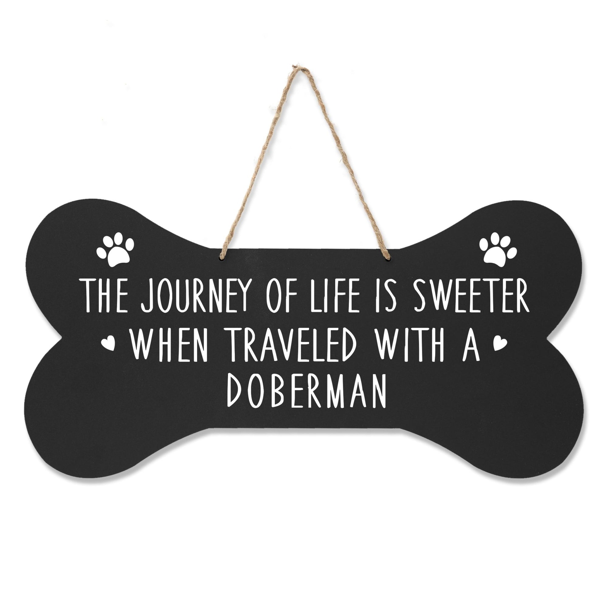 Dog Bone Rope Wall Sign - Doberman - LifeSong Milestones