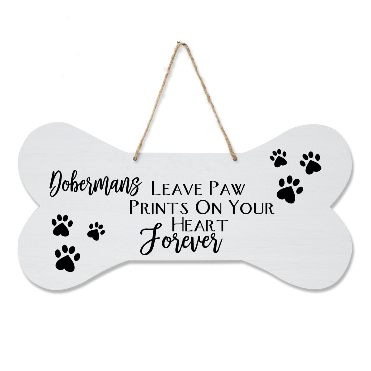 Dog Bone Rope Wall Sign - Doberman - LifeSong Milestones
