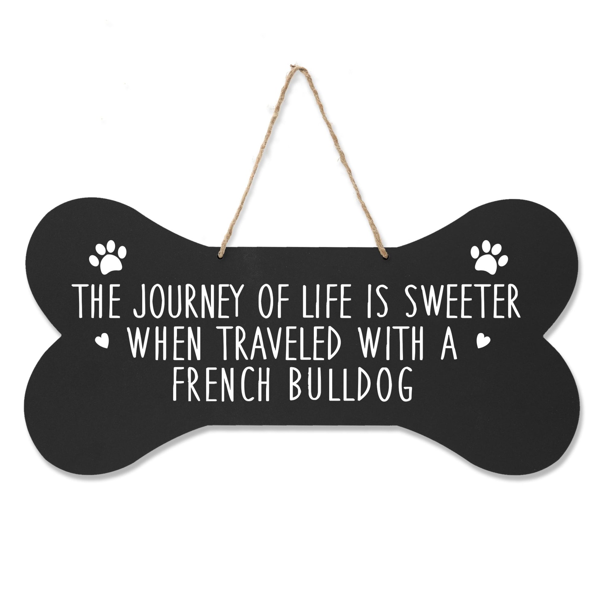 Dog Bone Rope Wall Sign - French Bulldog - LifeSong Milestones